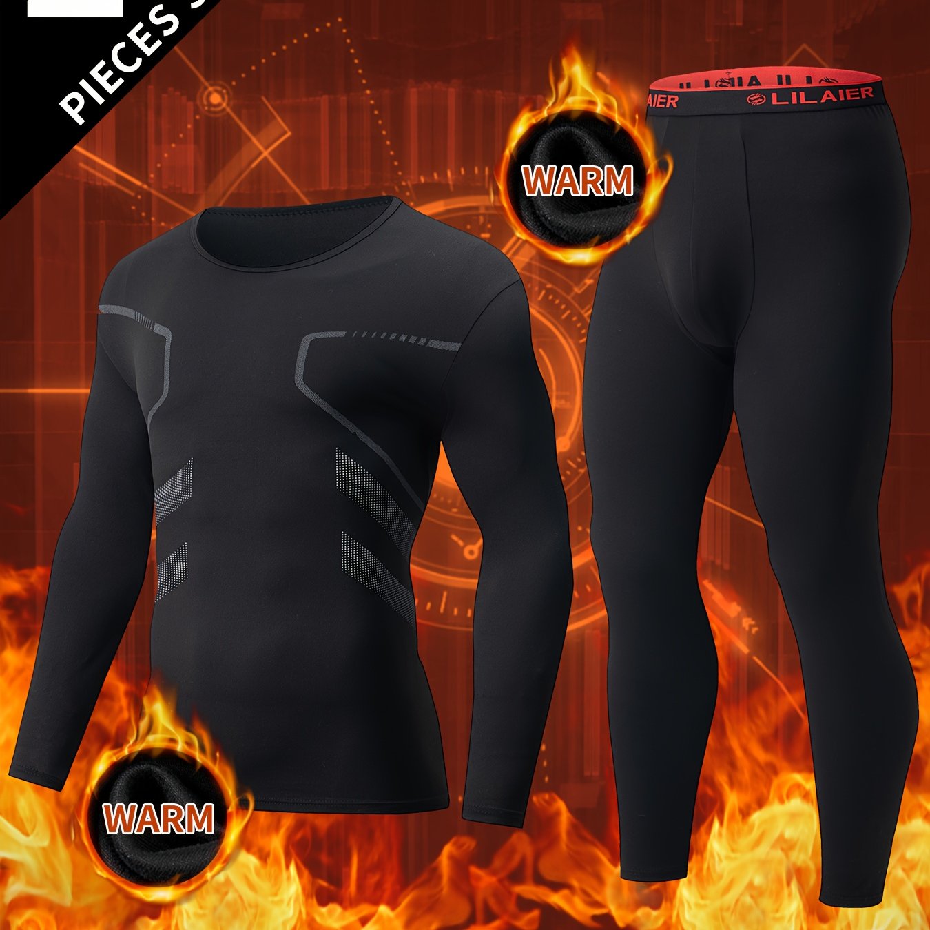 Image of 2-piece Men's Thermal Underwear Set, Autumn/winter Long Johns, + Pants, Adult Turtleneck Underwear Set