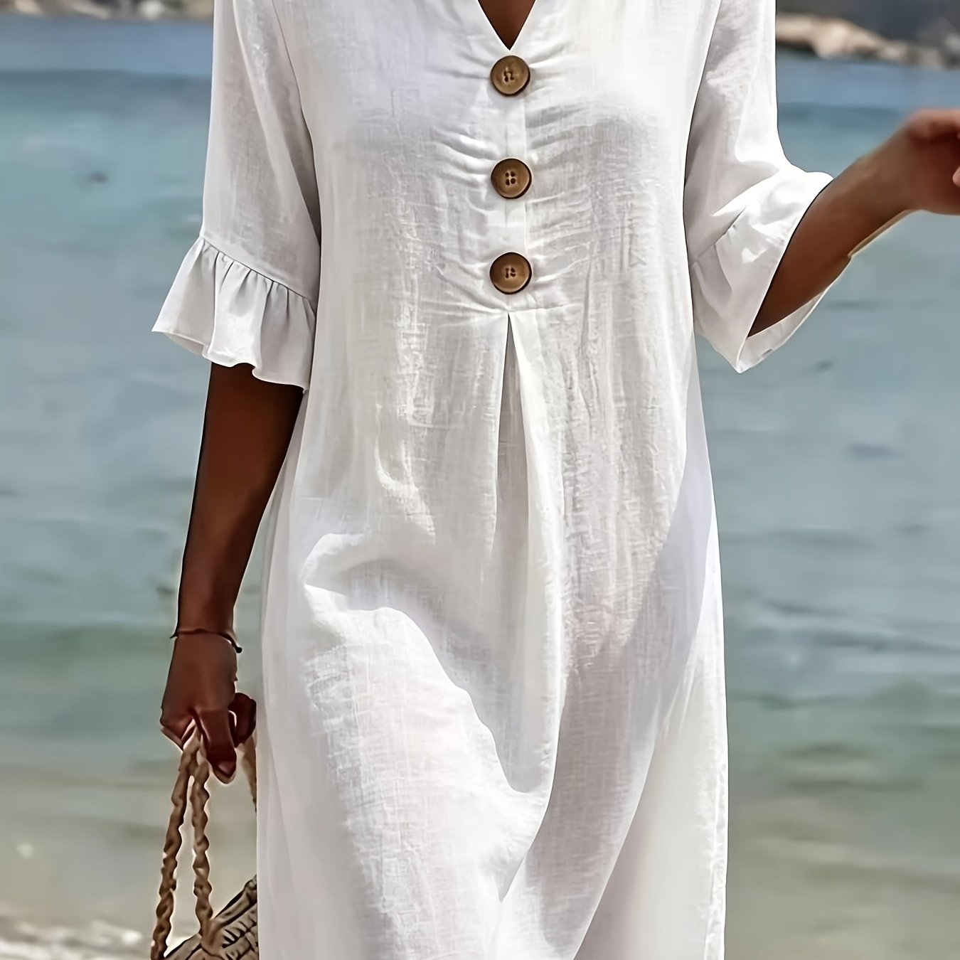 TEMU Vestido elegante de estilo vacacional vintage para mujer