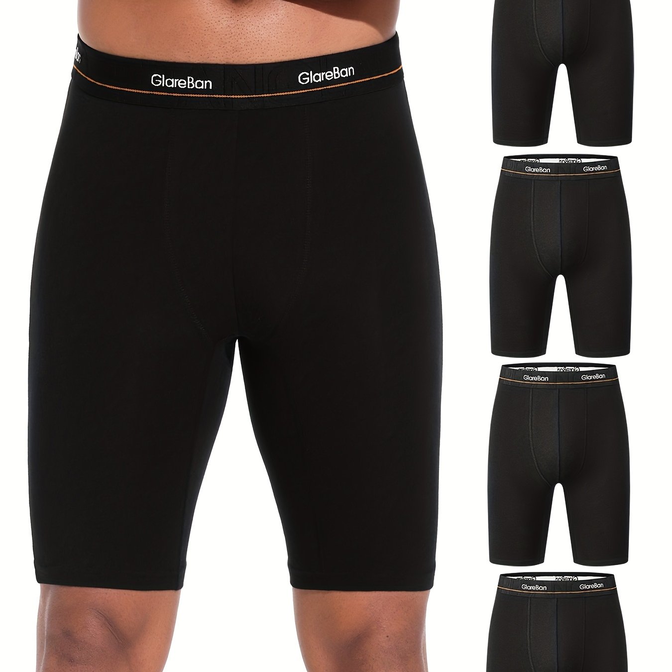 Image of 4pcs Pc Long Leg Cotton Shorts Men High Quality Underwear Soft Male Underpants For Men Boxershorts Fashion Sports Soft Comfortable Brand