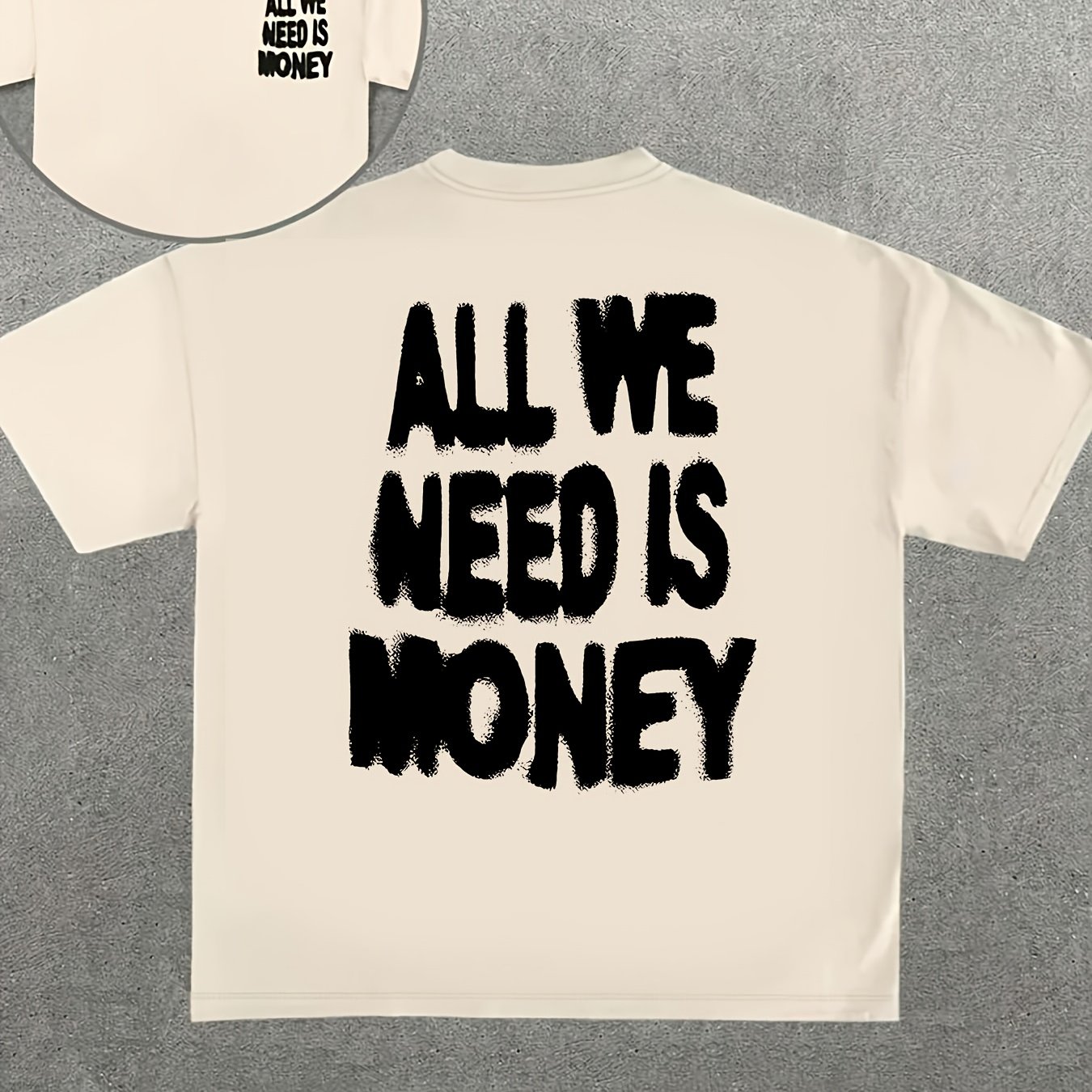 TEMU T-shirt à manches courtes pour homme avec imprimé de lettres et col rond, idéal pour et les tenues décontractées d'été