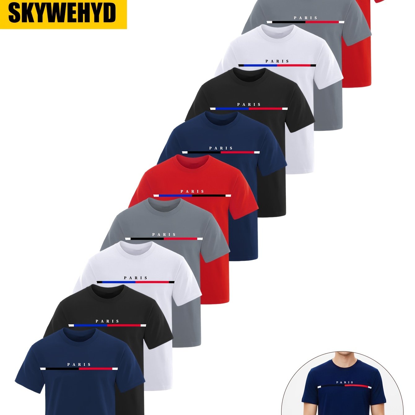 TEMU 's Casual For Sports Short Sleeved T-shirts With Fashionable Printed Design, High-performance Fast Drying And Breathable, Moisture Wicking And