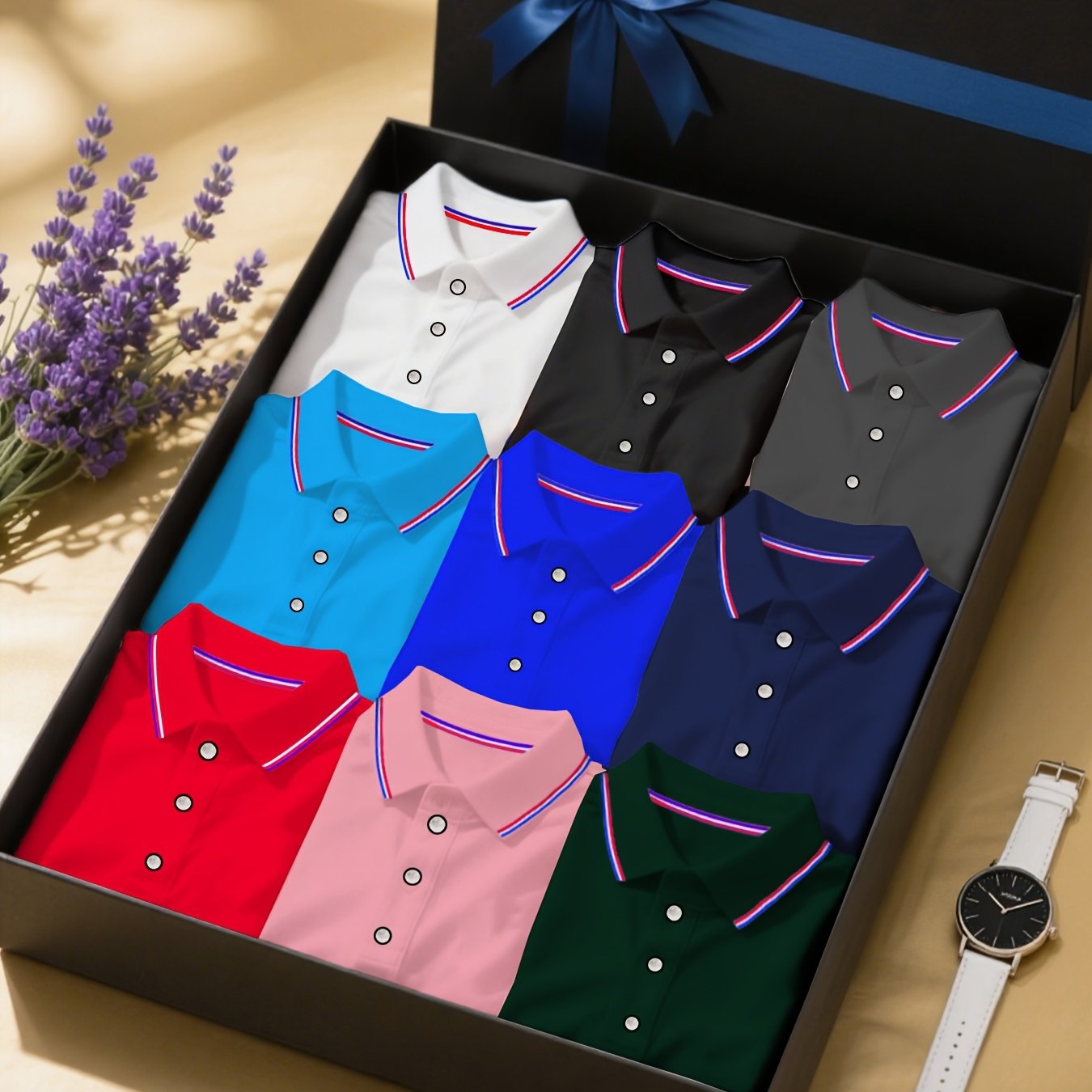 TEMU 9 Men's Quick-dry Shirts In Classic Solid Colors (red, Blue, Black, Green, Pink, Navy, Dark Gray, Olive) Suitable For Fitness, Golf, And Office