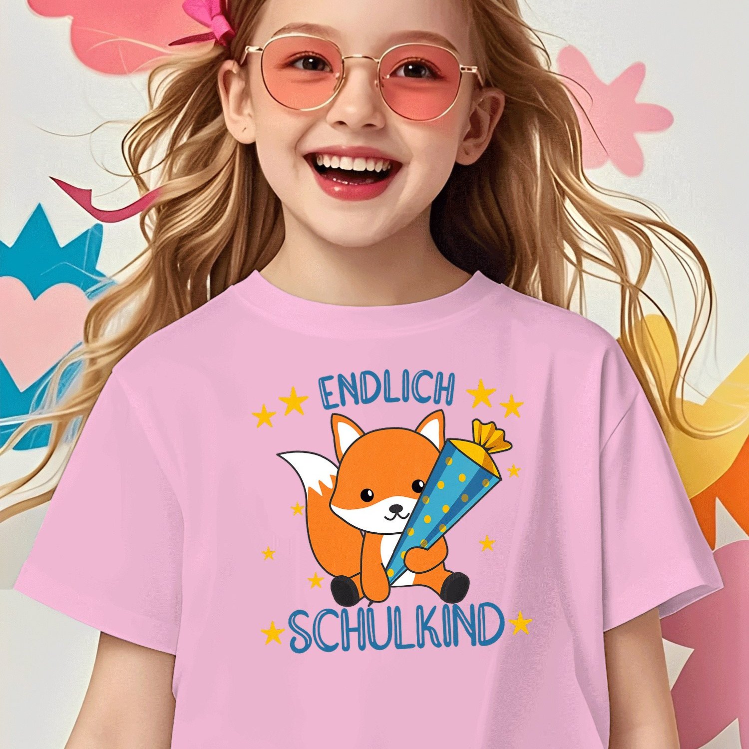 Image of Kinder Schulkind 2024 Fox School Fox T-shirt, Black For Boys Girls Kids Chlidren T-shirt