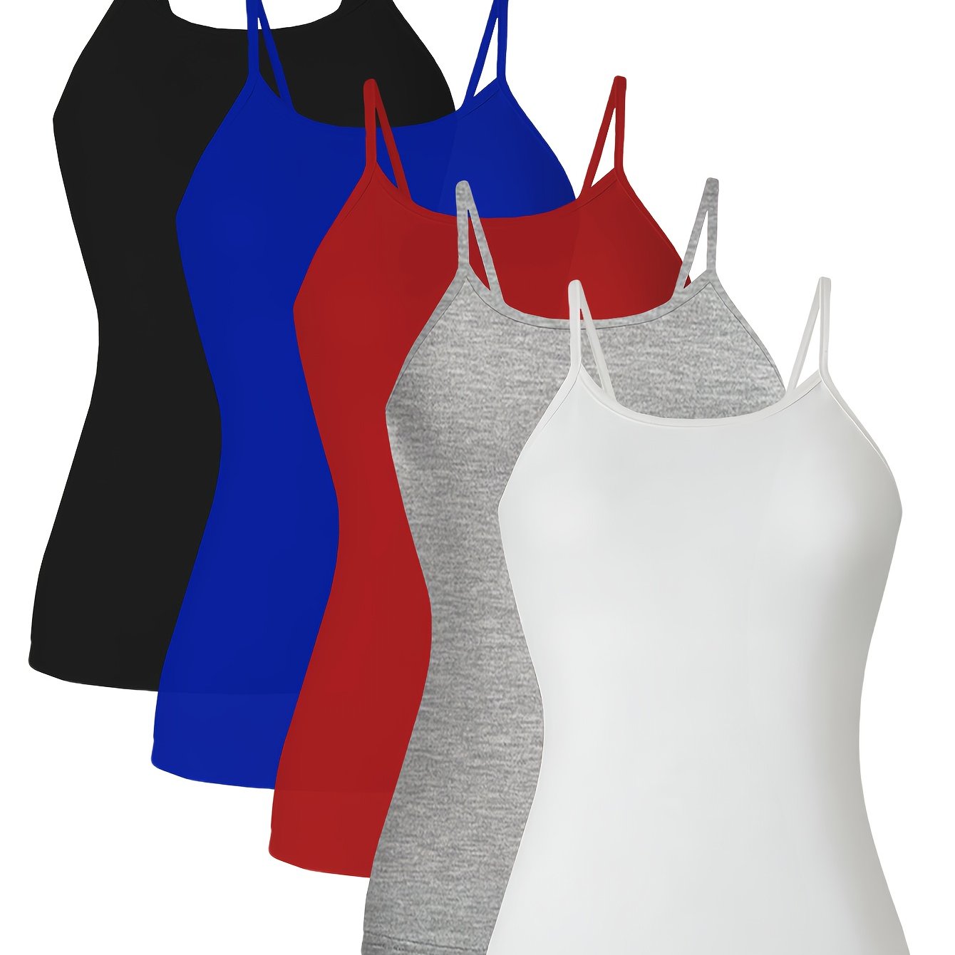 TEMU 5pcs Set Of Women' Color Camisoles