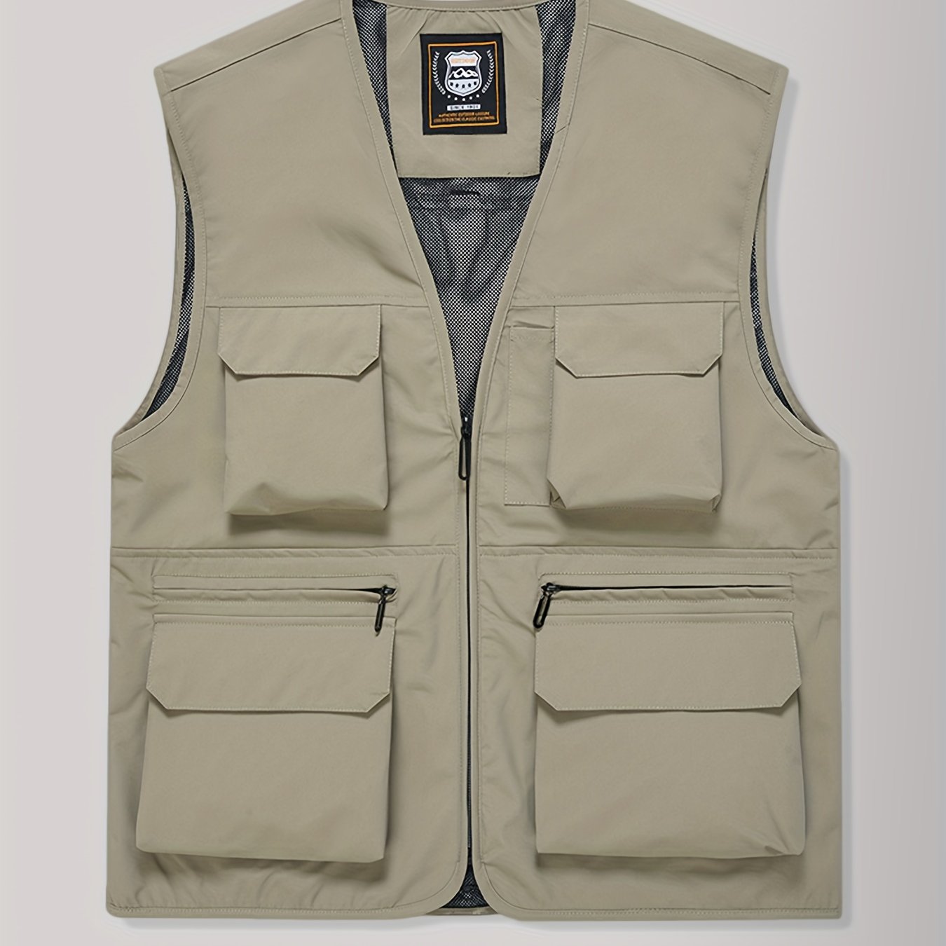 E-shop Leichte und atmungsaktive Outdoor-Arbeitsweste für Herren - Ärmellose Weste mit Stehkragen, Multi--Design, strapazierfähiges