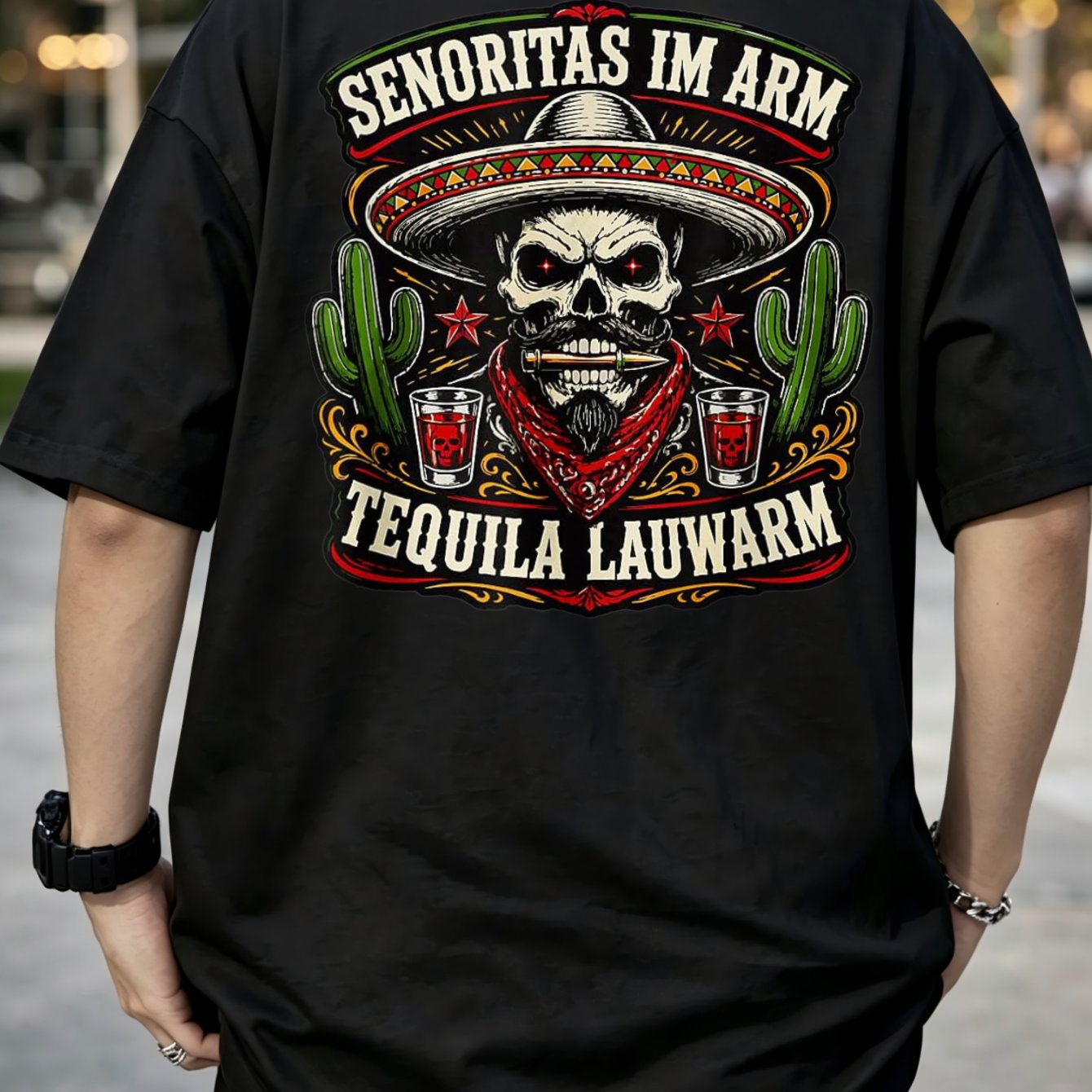 Image of Im Arm Tequila Bohser Onkel T-shirt Back T Shirt Shirt Vintage T Shirt Simple Tee Cute T-shirt Printed Tee