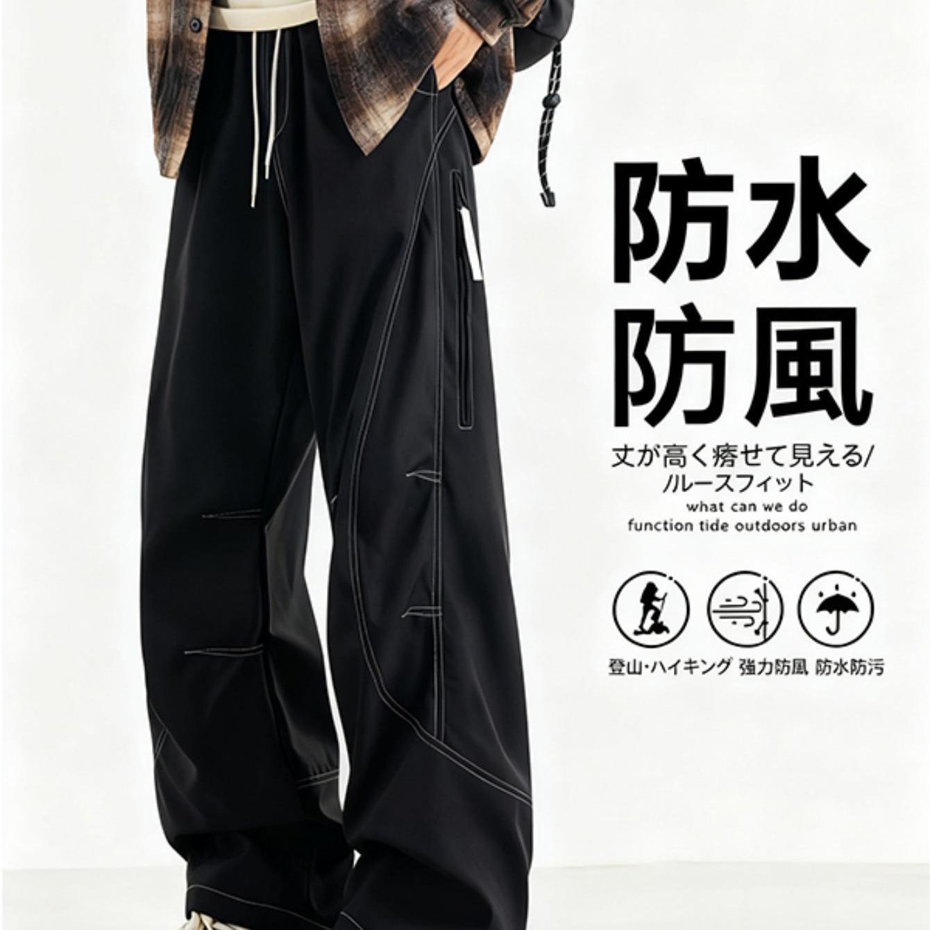 TEMU 【メンズ】トレンドのスポーツカジュアルパンツ - ストレートフィット、明るいラインデザイン、防風仕様。洗濯機で洗えるので、カジュアルにもルにも最適。手入れ簡単な生地で、普段使い、アウトドアレジャーに。肌に優しい快適な素材を使用。