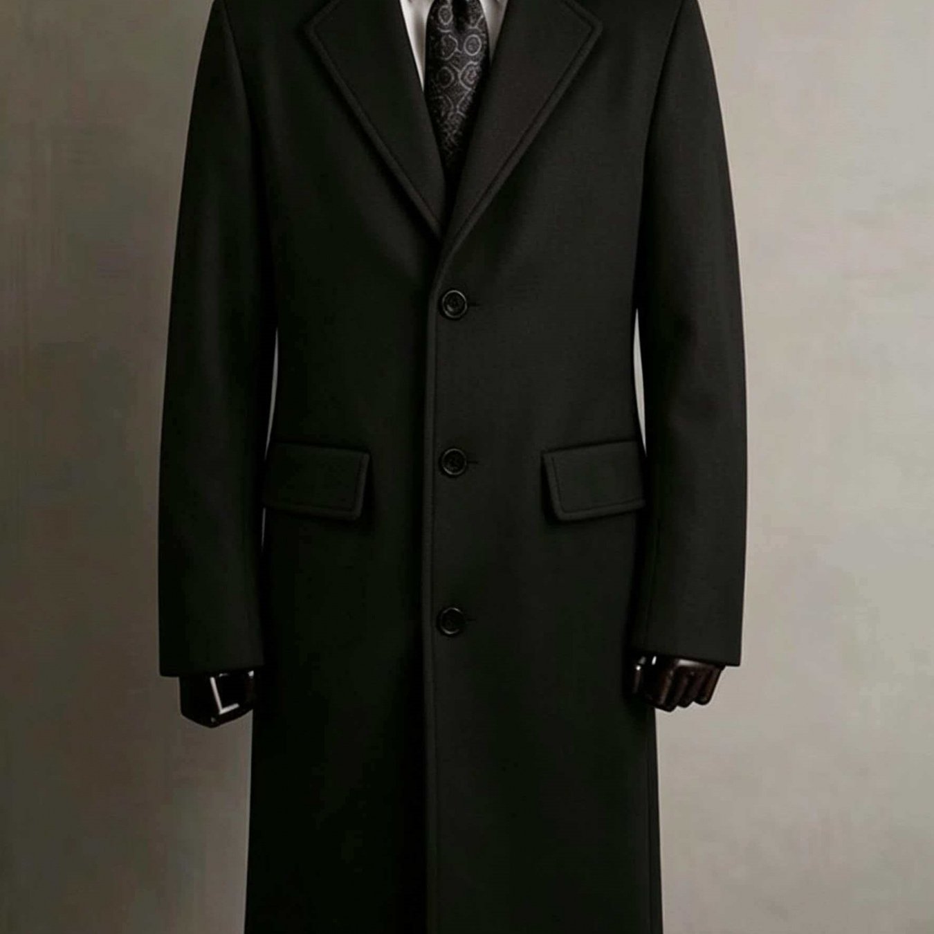 TEMU European And American Men's Urban Mature Business Casual Trench Coat, For Dating, , Meetings, High-quality Solid Color Outerwear With Covered