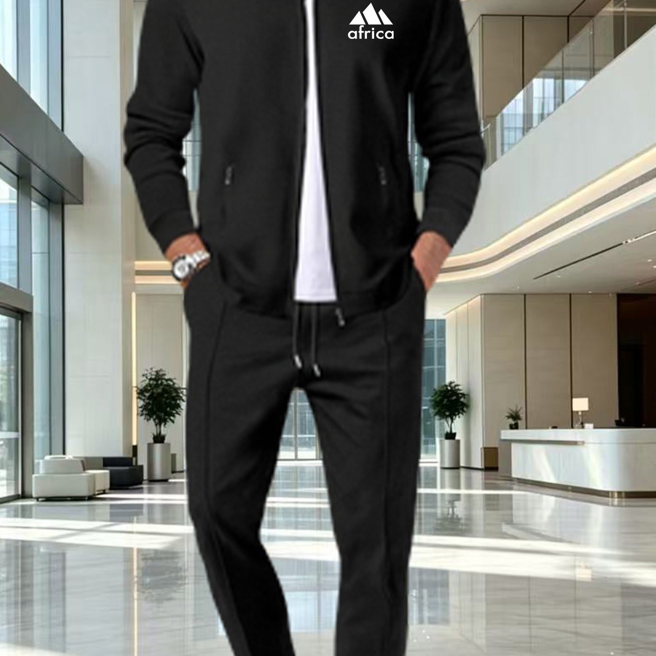 TEMU Men's Waffle Knit Casual Set, Easy Solid Long Sleeve And Pants Two-piece