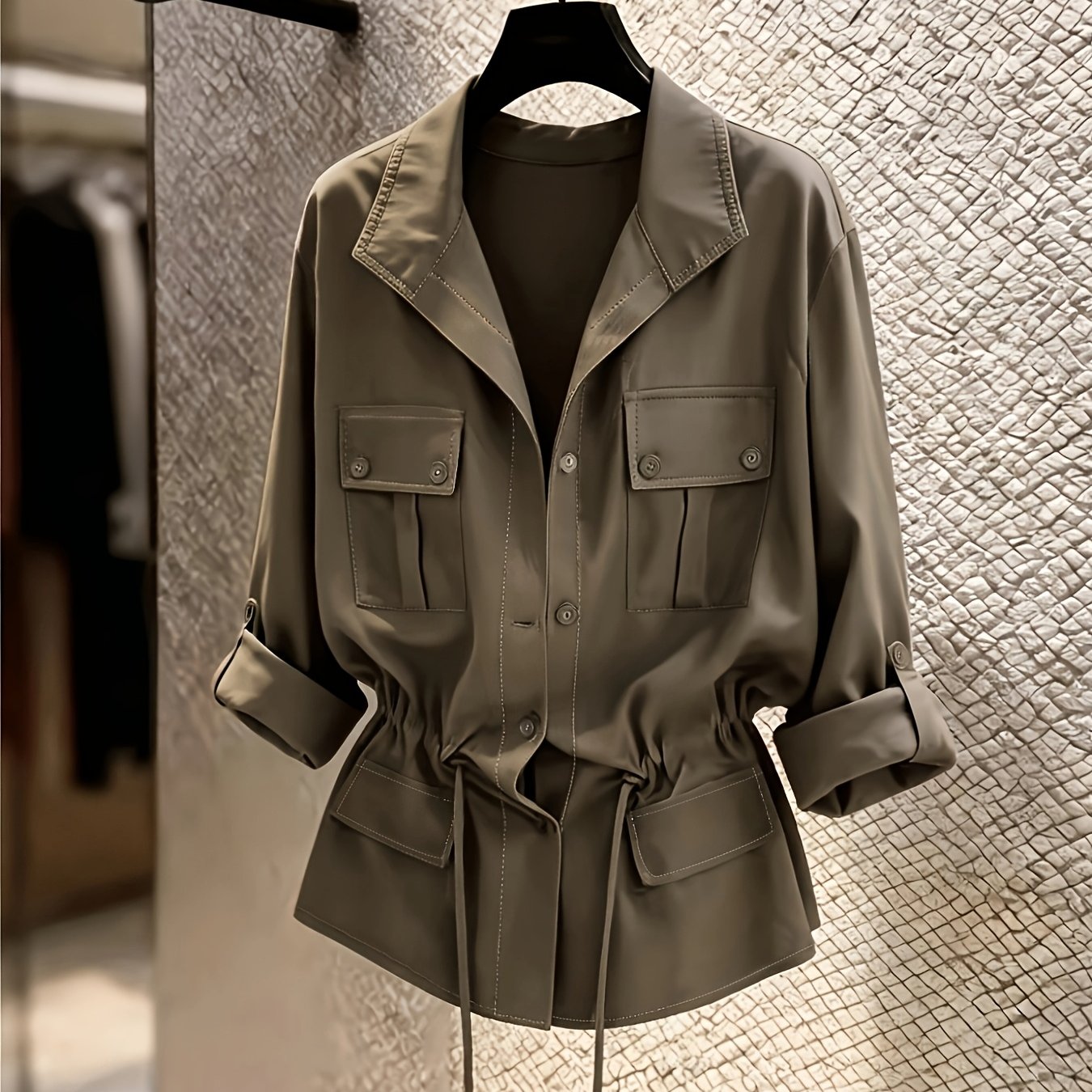 TEMU Haut d'été tendance pour femmes, élégant, couleur unie, , un bouton, manches à épaules dénudées