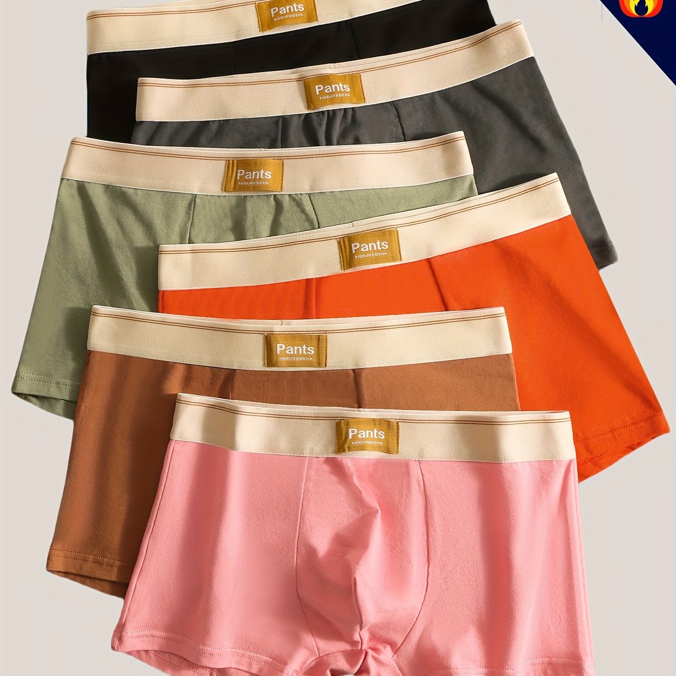 TEMU Men's Loose-fit Cotton Boxer Briefs - Breathable, & Soft Underwear With Options (black, White, Grey, Olive, Pink) - High- Fit, Durable Everyday