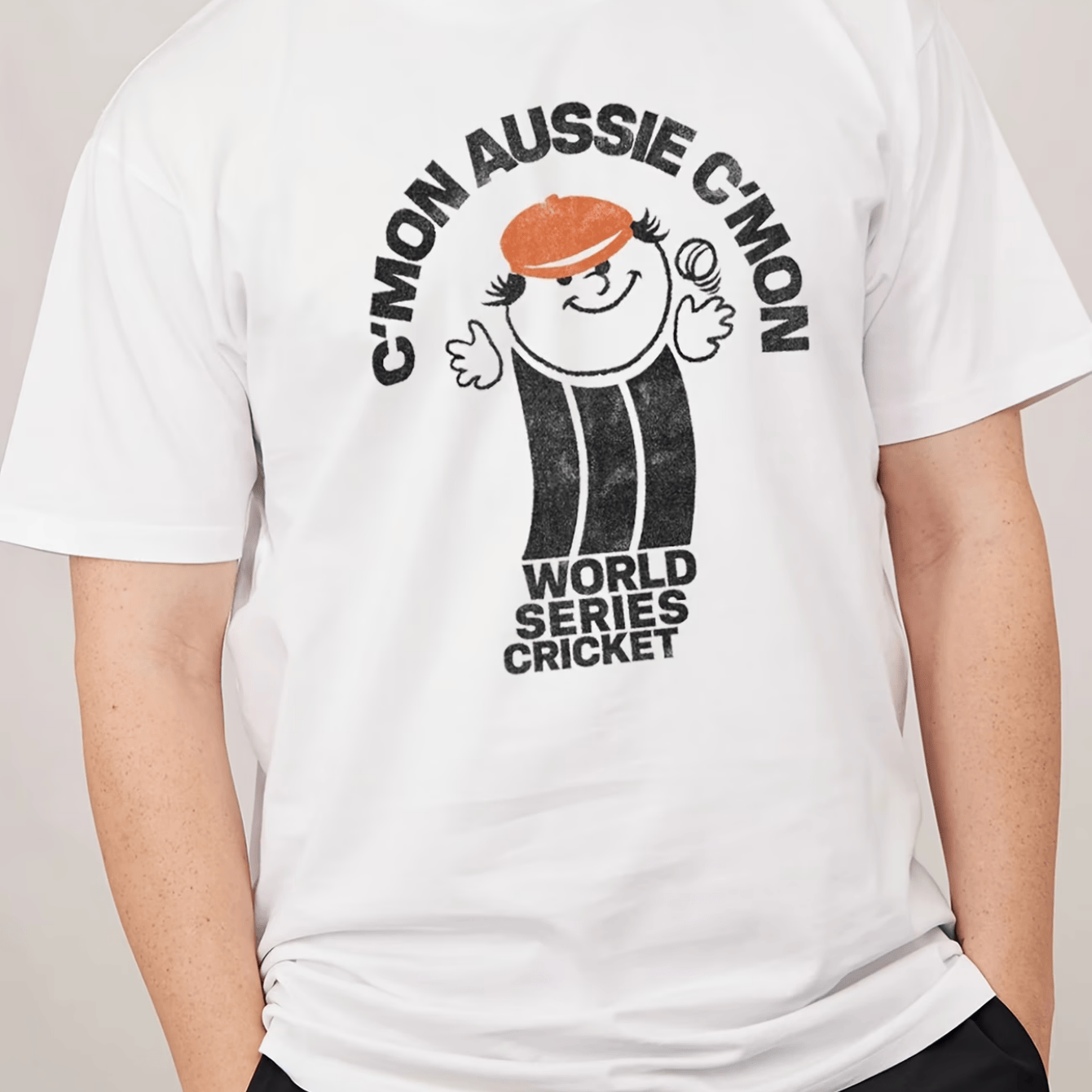 TEMU Men's Graphic T-shirt - Retro Style, Soft And Breathable, Fashionable And Versatile, Print Design, Round Neck, Casual -shirt, Cricket T-shirt
