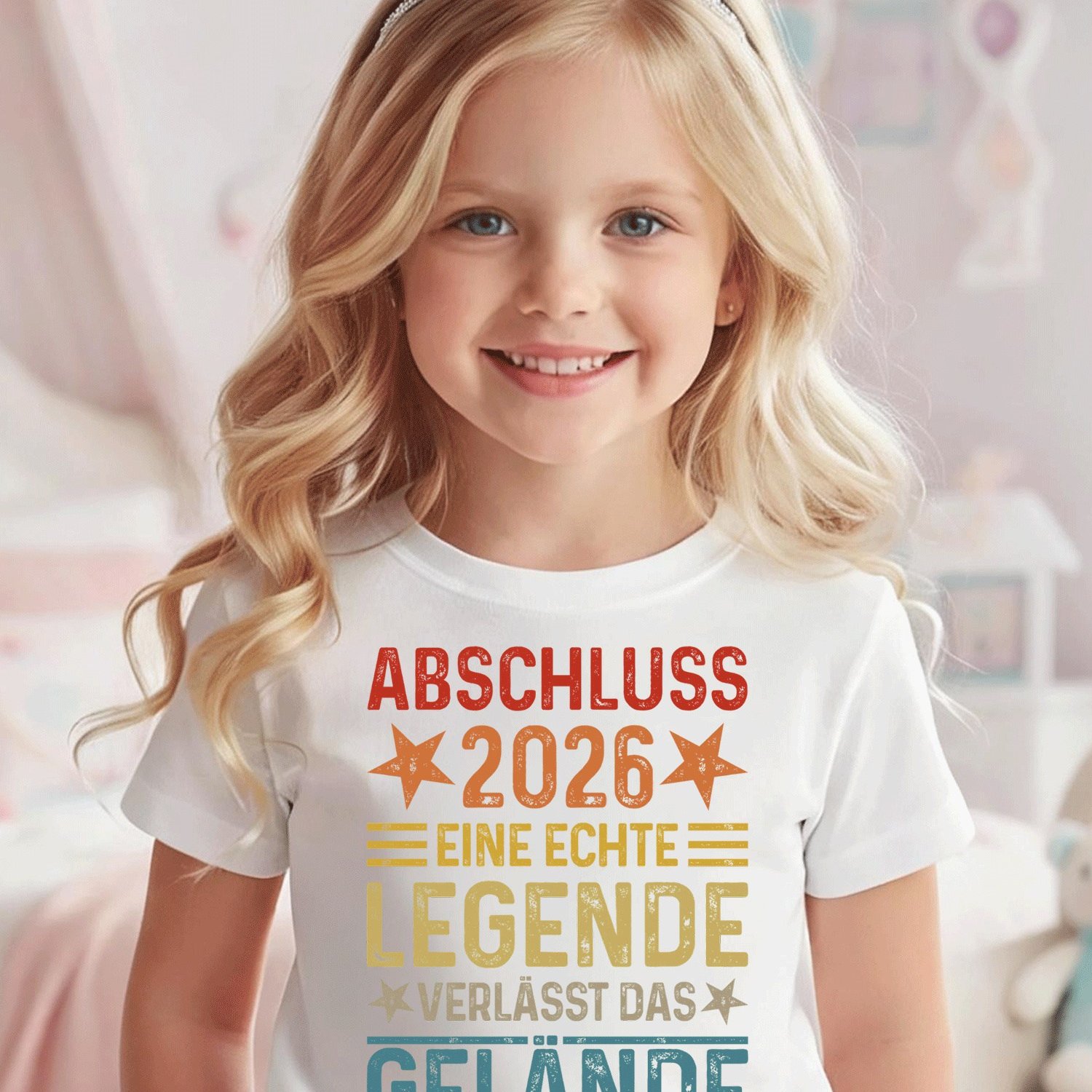 Image of Abschluss 2026 Eine Verlaesst Das Gelaende Comfortable Casual Crew Neck Tee For Boys And Girls T Shirt, 200g