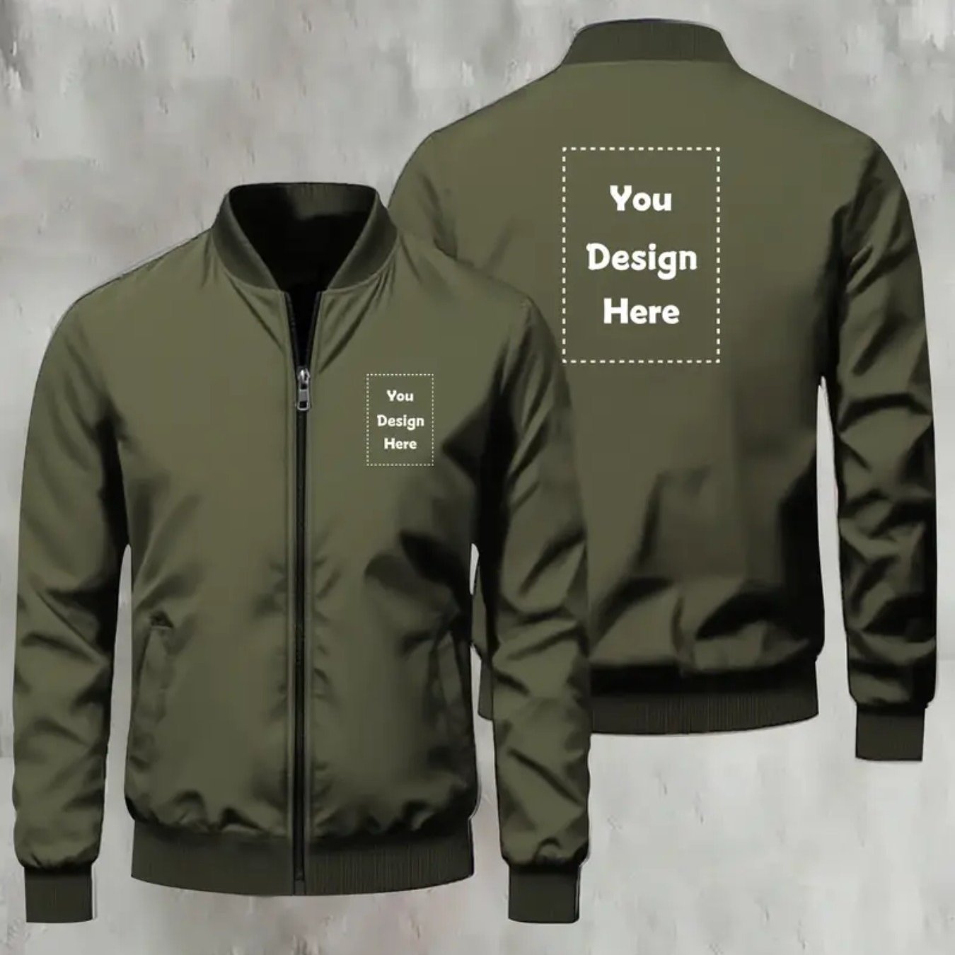 TEMU Custom Front And Back Pattern Fashion Creative Jacket, Men's Fashion Sports Casual Zip-up Jacket Coat, College Trendy Trench Coat, With Pockets,
