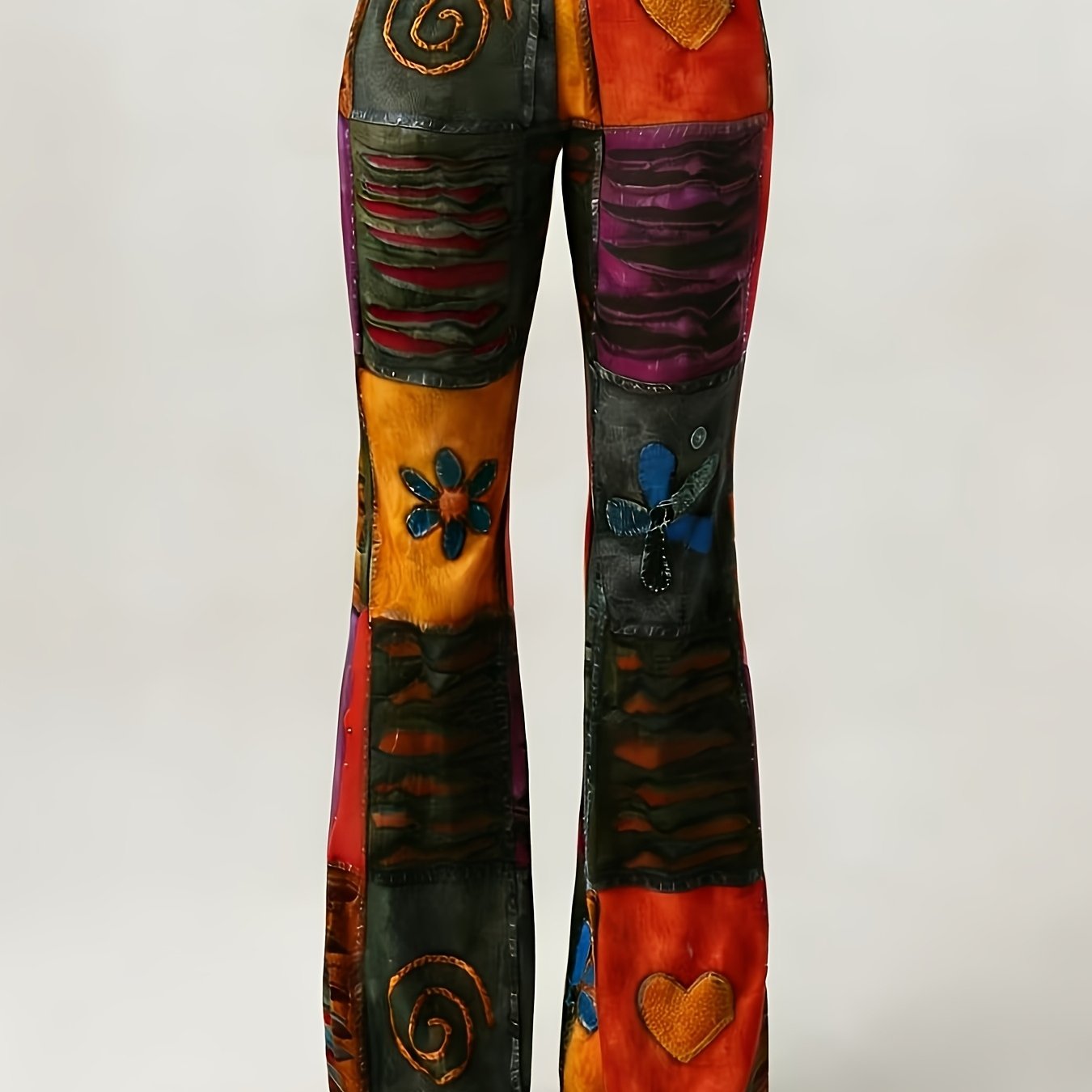 Women's Lace Print Flared Pants