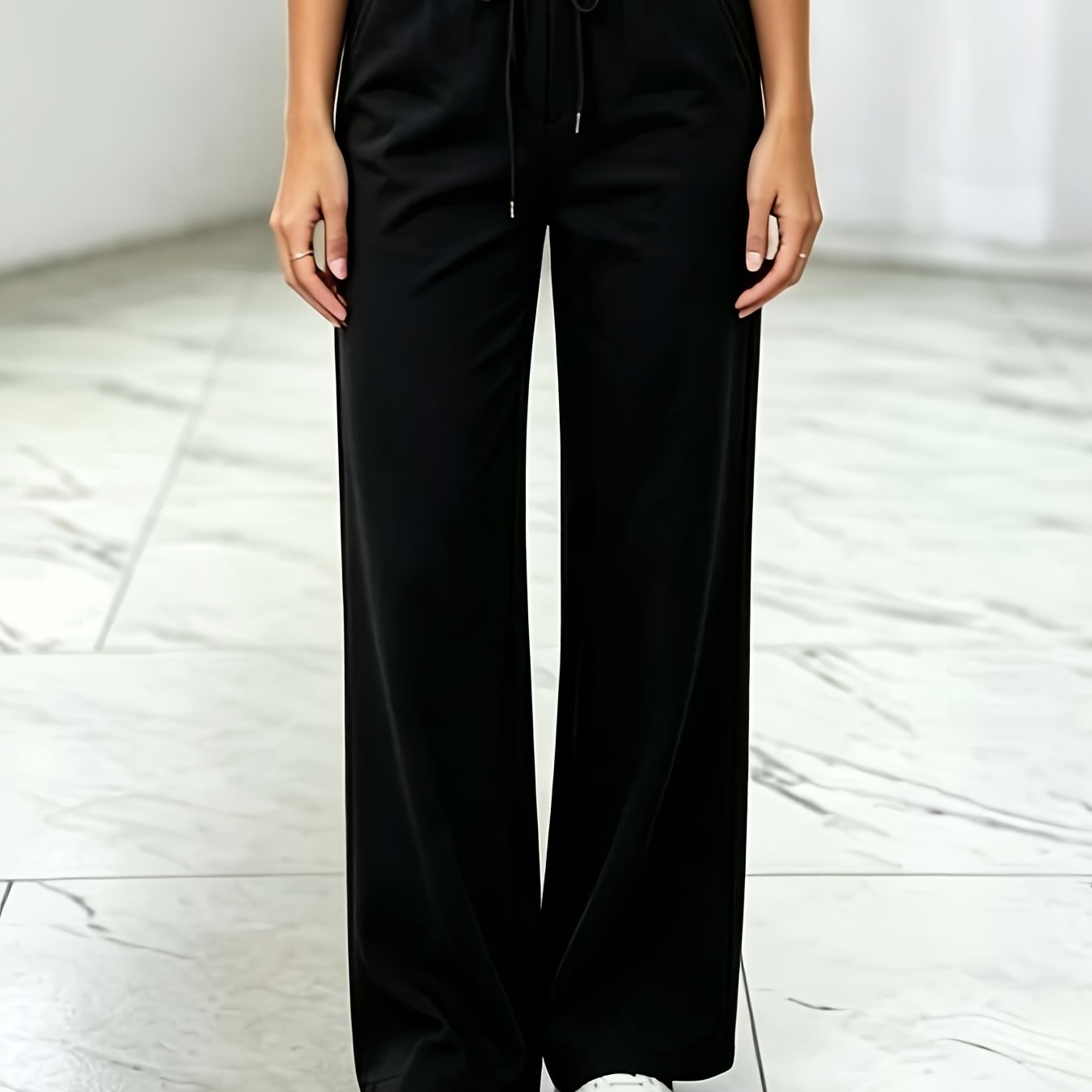 Image of Elastic Slim Straight-leg Women's Pants, Fashionable Women's Pants, Street Style Multi-pocket Loose Straight-leg Women's Pants