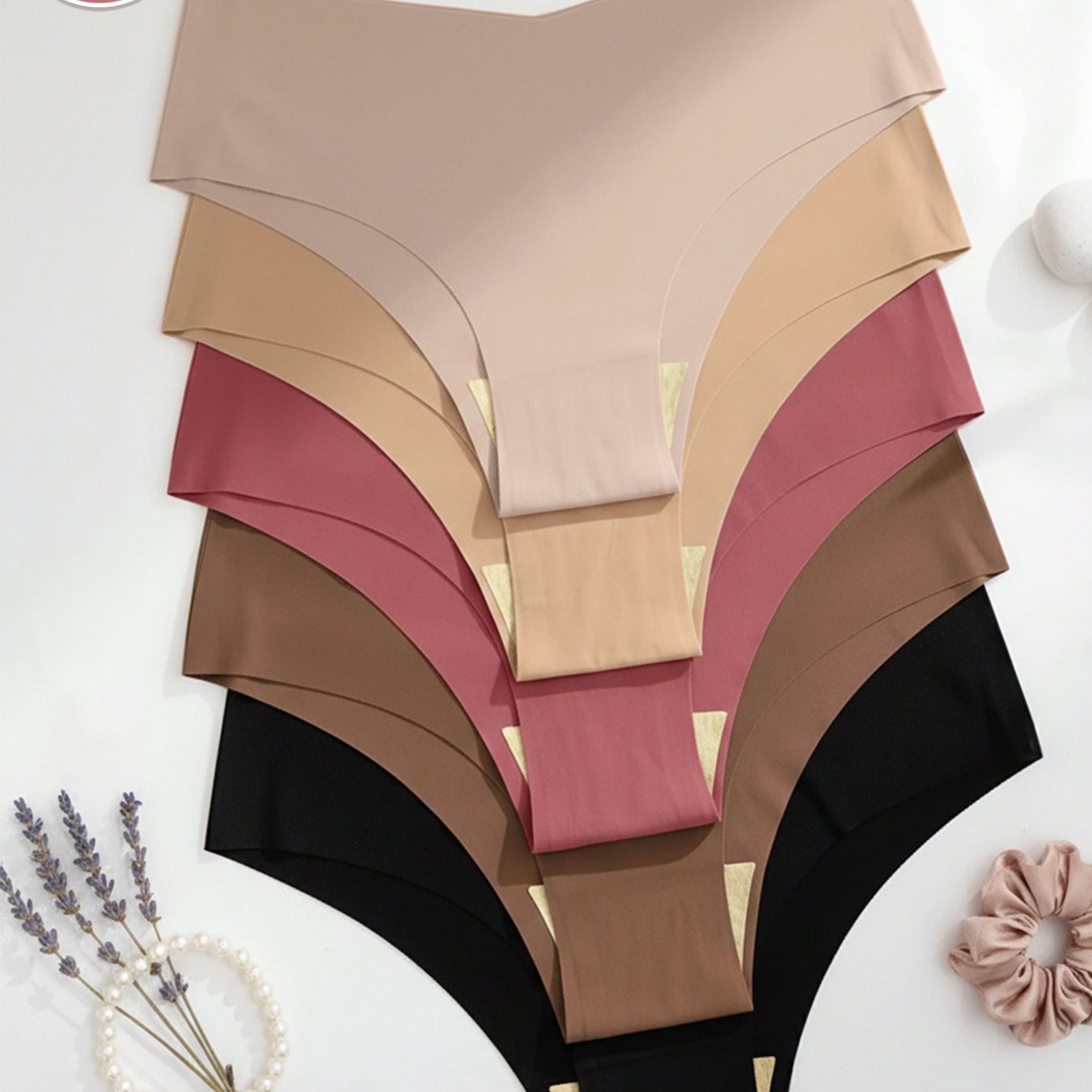 TEMU 5pcs Women's Sexy Solid Color Underwear, Seamless And Comfortable Panties