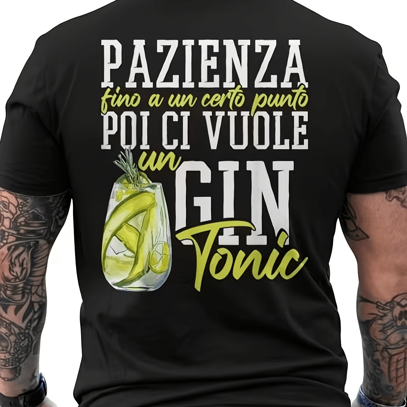TEMU T-shirt da con un divertente design Gin e Tonic - con accenti e , specificamente realizzata per gli del Gin e Tonic. Perfetta per feste, sociali