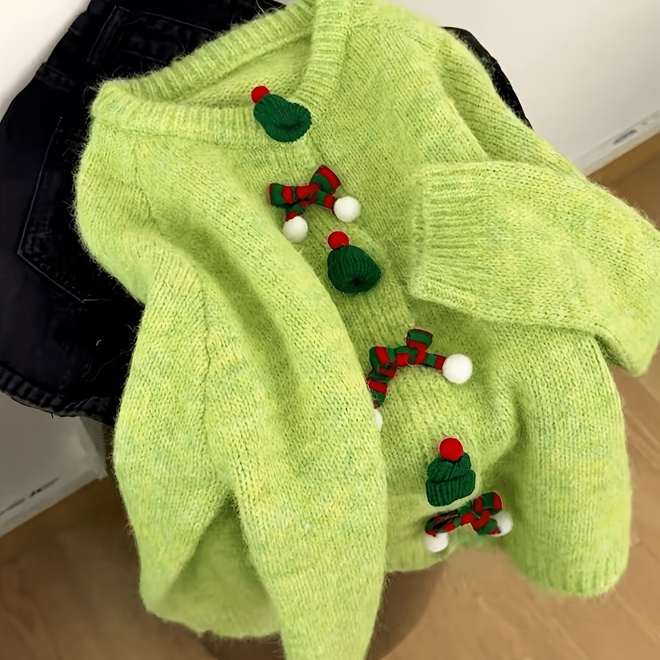 TEMU Haut pour femme, cardigan décoratif style Noël 3D pour /