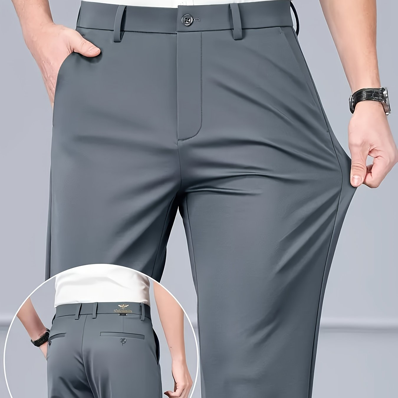 E-shop Lässige Anti-Faltenhose für Herren | professionelle Hose mit mittelhoher Taille, geradem Bein und Bienenstickerei | neuer Stil 2026 |