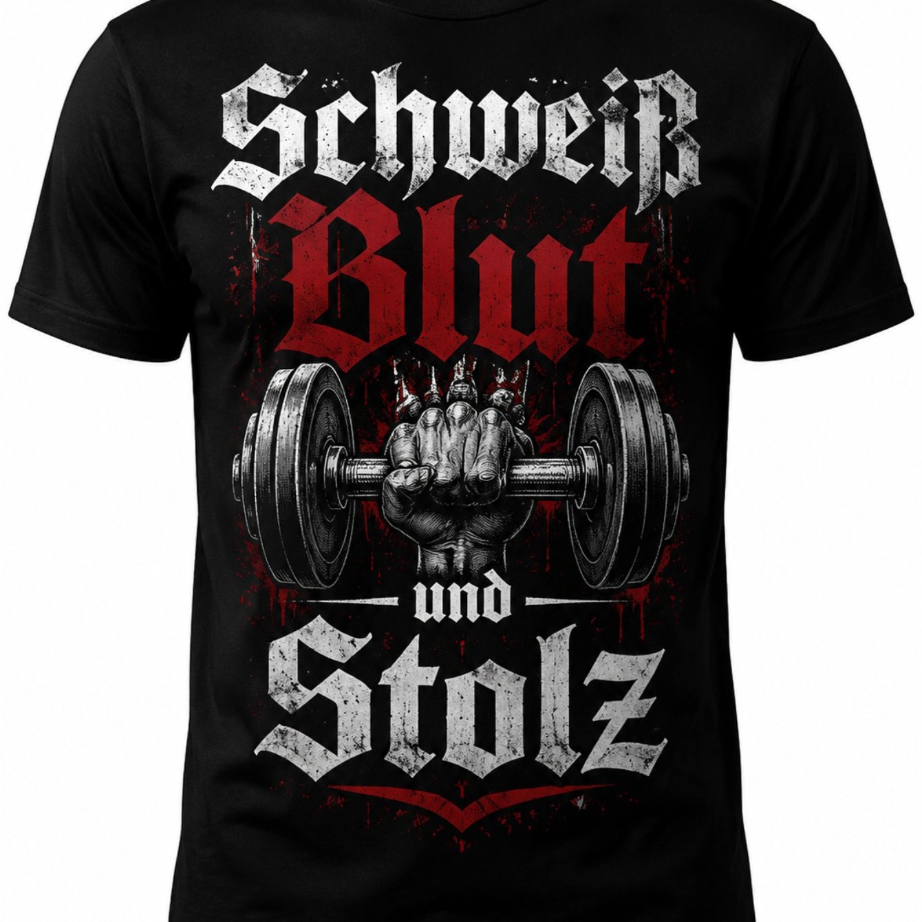 German Sweat, Blood, And Pride Men' S Women' S 100 Cotton Graphic T- Shirt Crew Neck Short Sleeve Tee Print, 220gsm, Perfect For Casual Wear