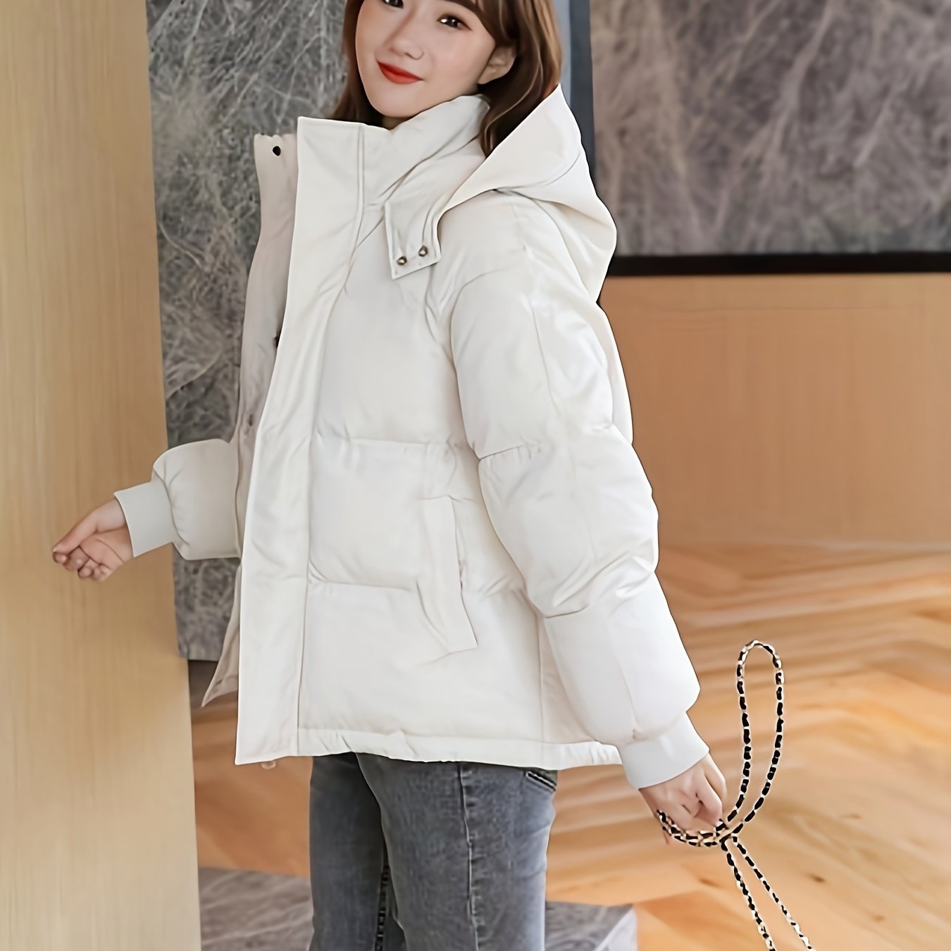 TEMU 2024 New Breadcoat Women's Coat Coat Thickened