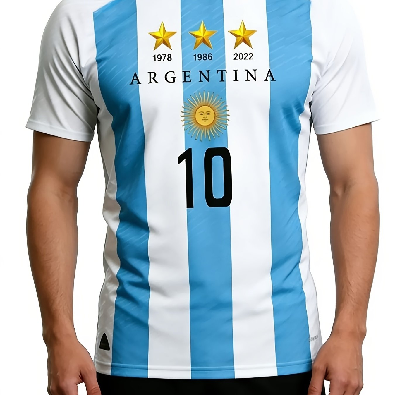 TEMU [printed Design - Not Textured] - - Men's Soccer Fan T-shirt - Lightweight Casual Shirt, , Summer Outdoor Wear, Sports Fan Apparel, Comfortable