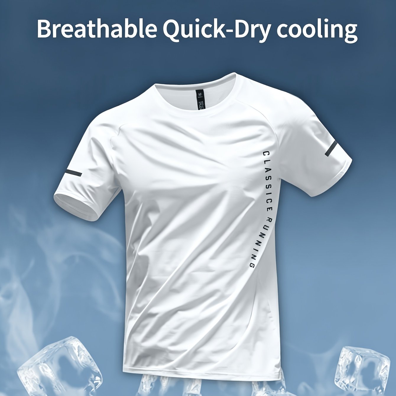 Image of Men's Quick-dry Athletic T-shirt - Loose Fit, Breathable Moisture-wicking Crew Neck Top, Black And White Short Sleeve - Ideal For Casual Wear, Running, And Fitness Training Anti-odor