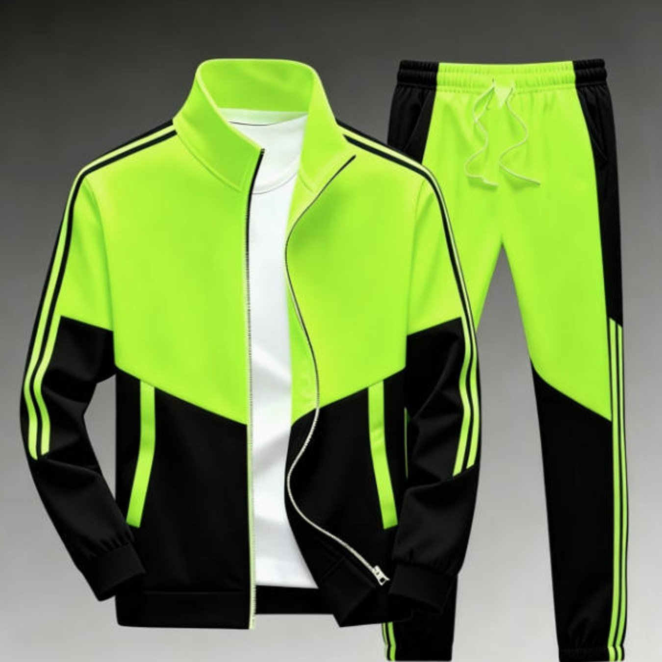 Image of Men's Style Casual Color Block Sports Tracksuits For Adult Men Trendy Fall Winter Sportswear Holiday Gift, Plus Size