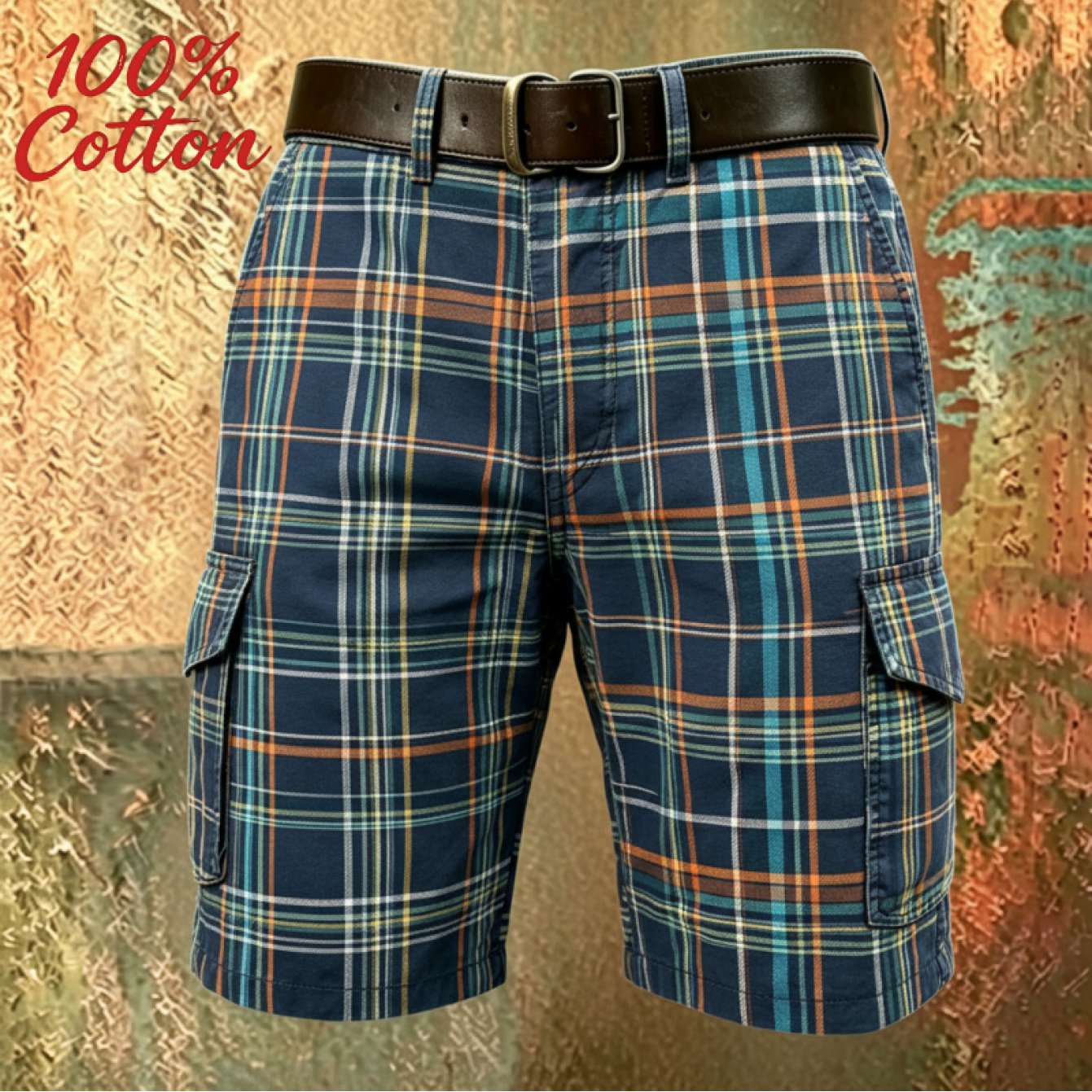 TEMU Men's 3d Printed Workwear Shorts - Y2k Retro Multi-pocket Beltless Shorts With Utility Pocket, Regular Fit Casual Streetwear Suitable For Summer