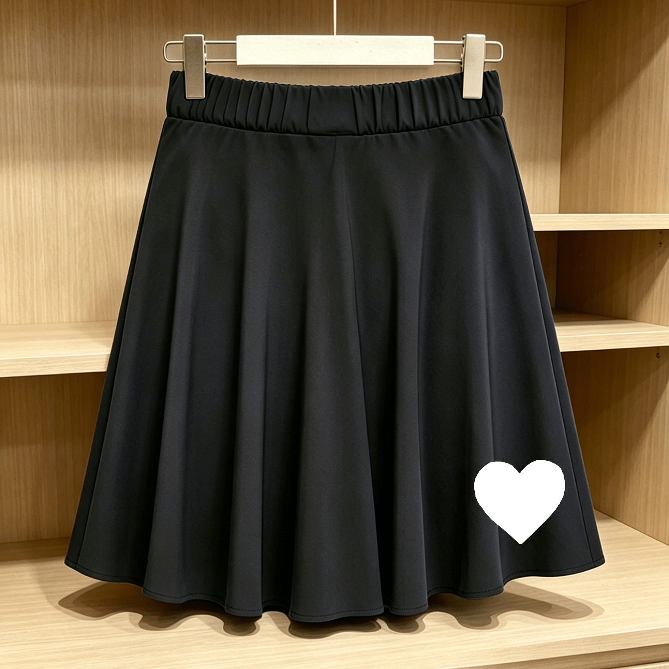 TEMU Jupe fluide pour femme à imprimé cœur - Ourlet mi-long, jupe décontractée ceinture adaptée , été, automne, lavable en machine - Compatible avec