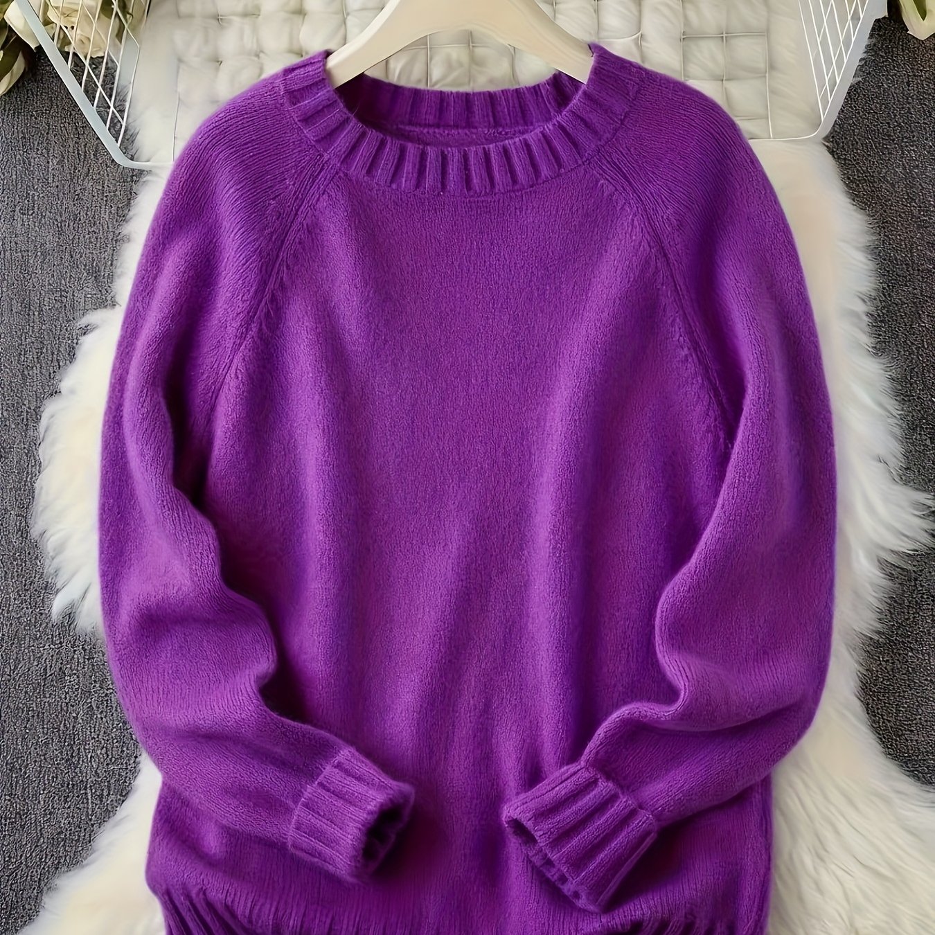 TEMU Sudadera Elegante de Talla Grande para Mujer - Cuello , Larga, y Cómoda para Otoño e Invierno, Lavable a (No Limpieza ), Ideal para Uso Casual y