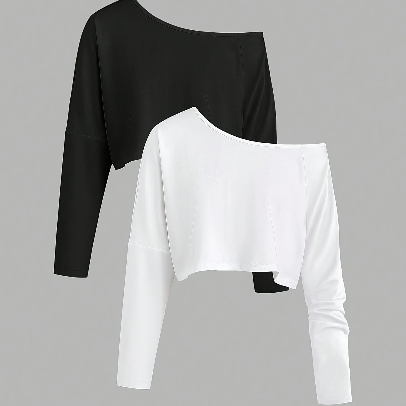 Image of Women's Off-shoulder Long Sleeve Top 2pcs Set, Versatile