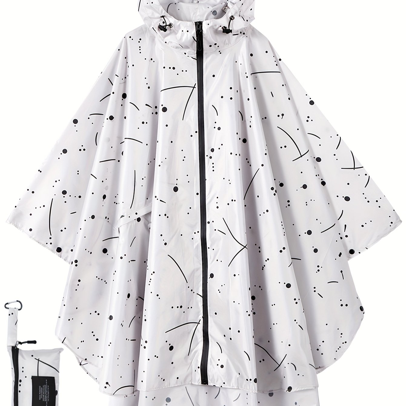 E-shop Damen Regenponcho mit Kapuze, Reißverschluss und Tasche