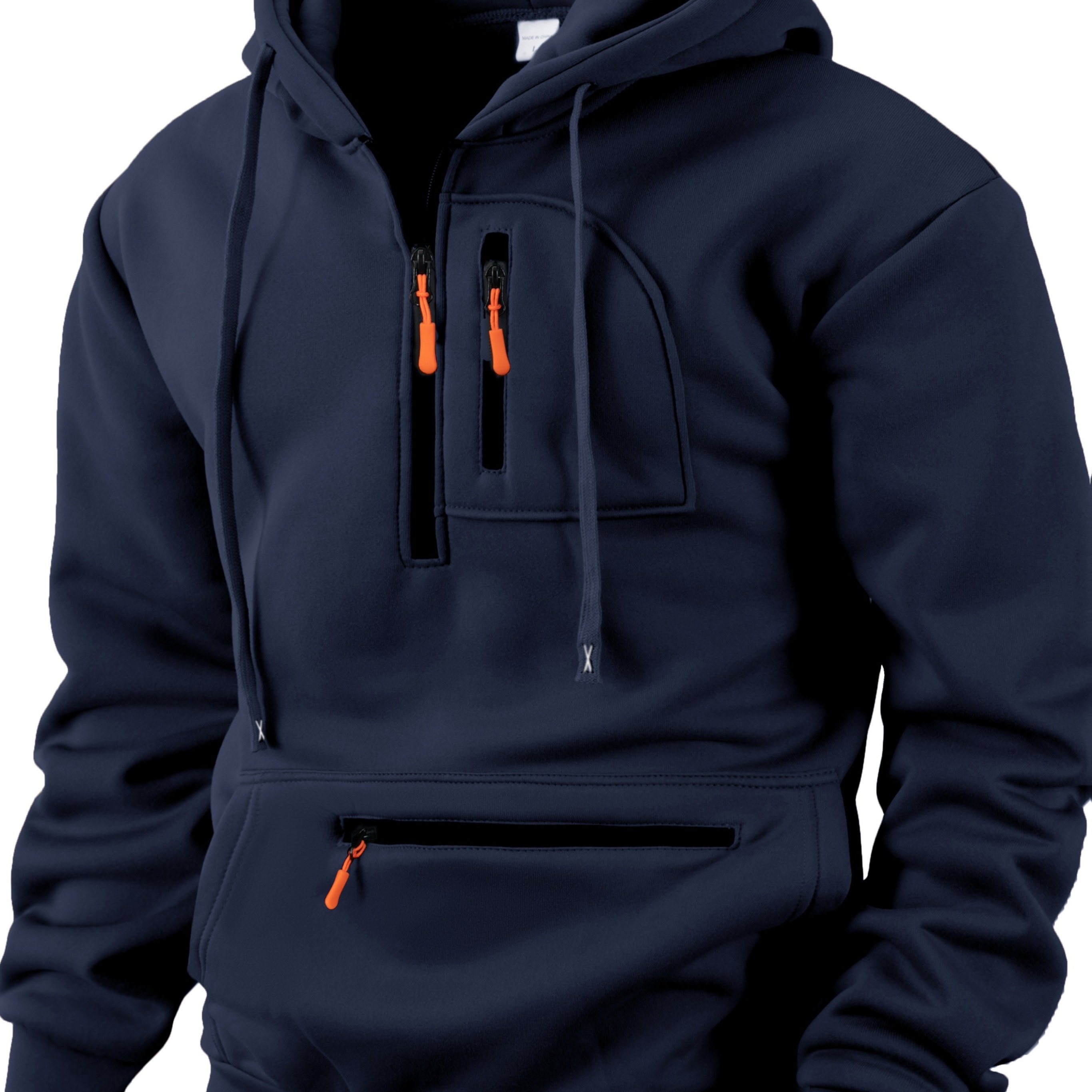 TEMU Sweat à capuche zippé décontracté mode européenne et américaine pour homme et femme, manches longues, veste chaude d'entraînement sportif