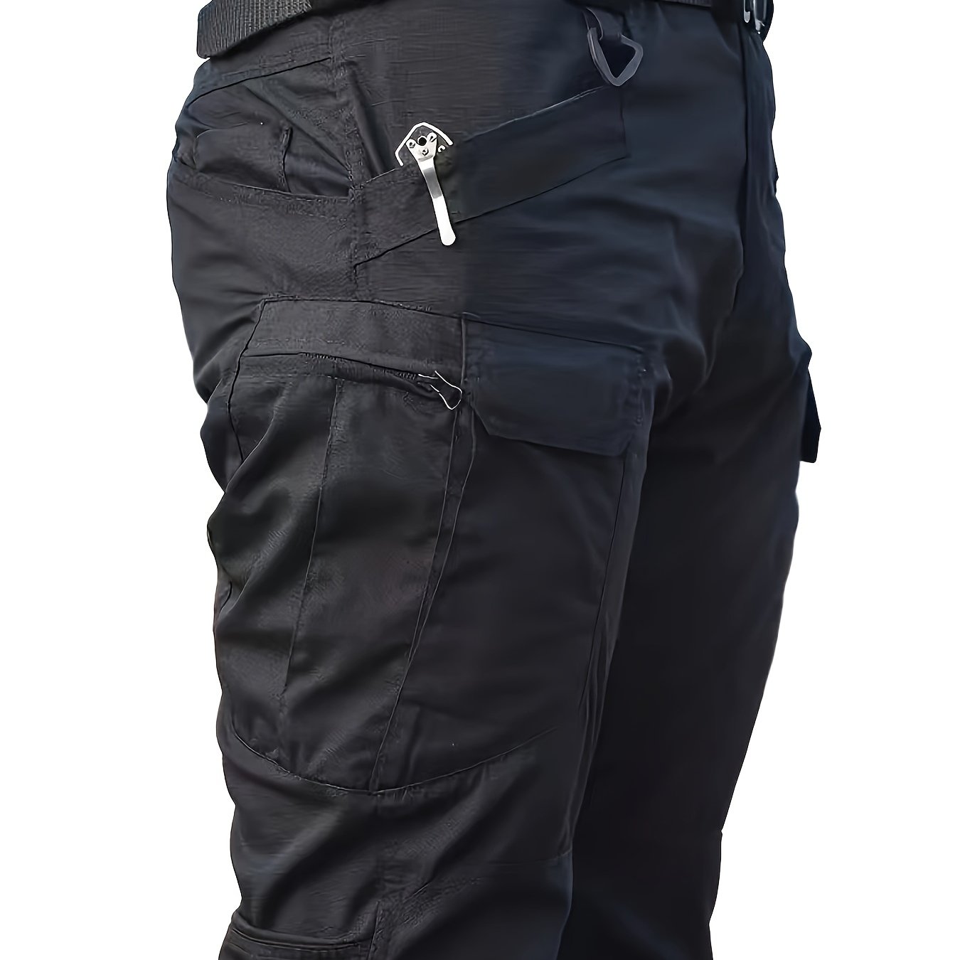 Image of X7 Men's Tactical Cargo Pants, Solid Color, Multi-, Tear-resistant, Suitable For Construction Workers, Outdoor Hiking And Trekking, Spring/autumn Style, No Belt