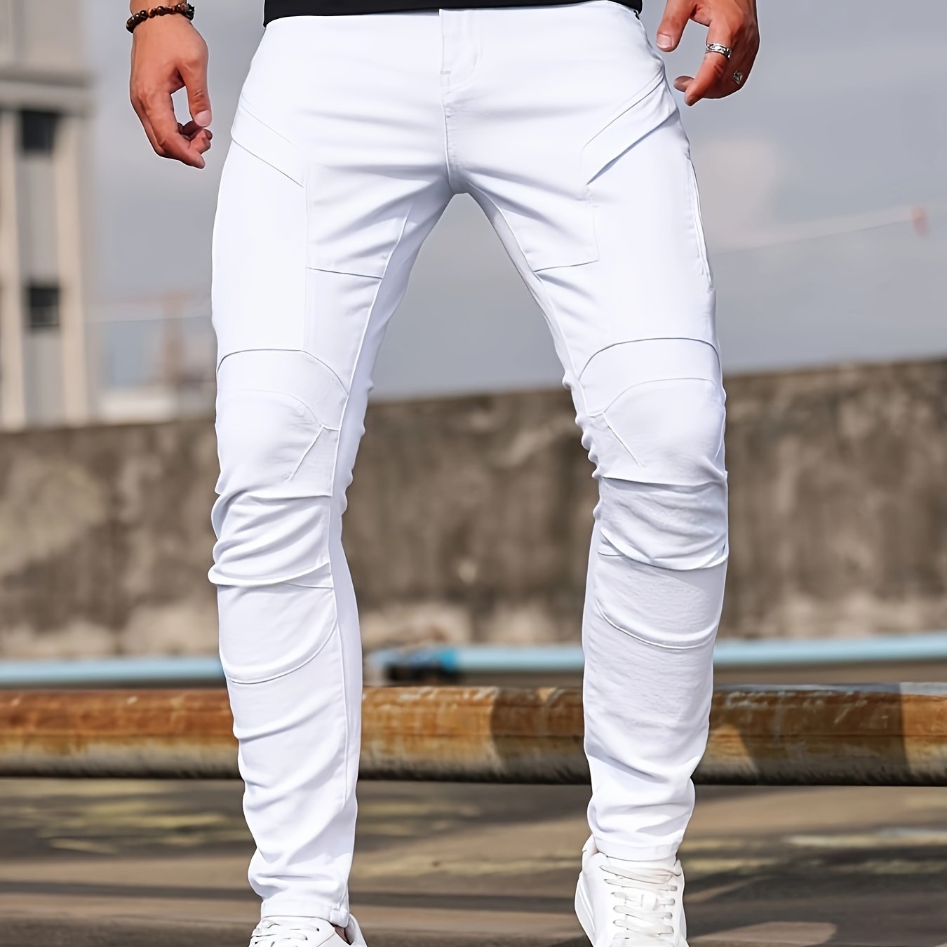 Men's Stretch Skinny Jeans - Slim-fit Heavywear Pants With Straight, -resistant Fabric Suitable For (casual, Office, Social Events)