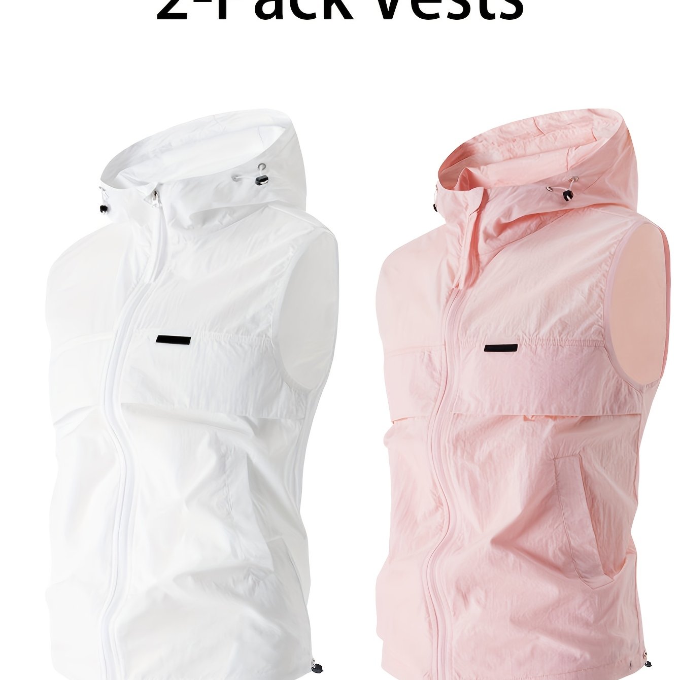 TEMU Men's 2pcs Vests For Spring, Summer, And Autumn - Versatile And Stylish Vests For Hiking And Fishing - Breathable, Lightweight, And Comfortable