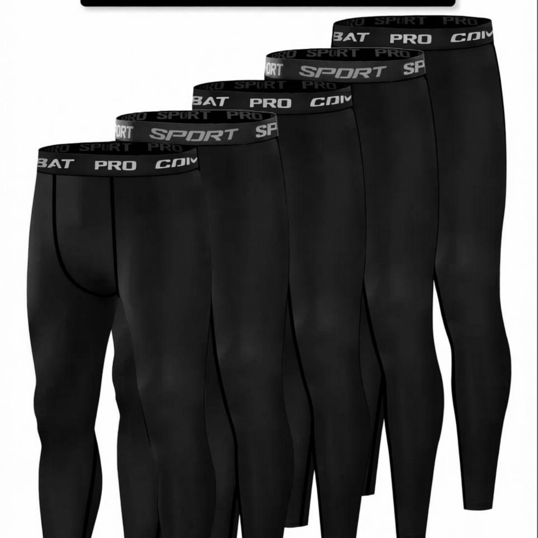 TEMU Pantaloni sportivi a compressione aderenti da , 5 pezzi, collant modellanti, abbigliamento da palestra, poliestere e spandex ad elasticit�,