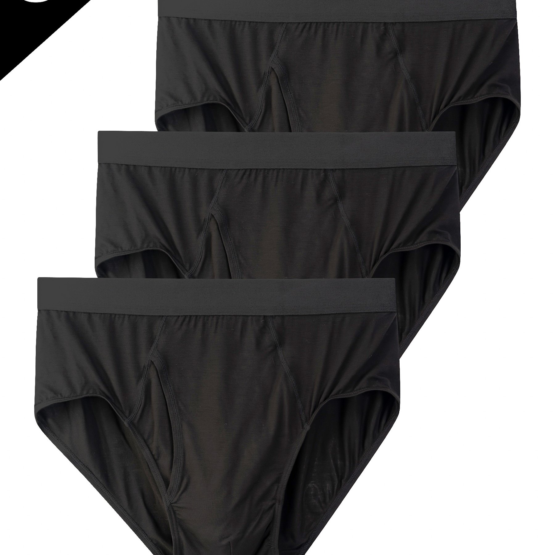 TEMU 3-pc Men' Briefs, Modal -friendly, High-waist Triangle Panties, Sizes Xs-s-m-l-xl-xxl-xxxl
