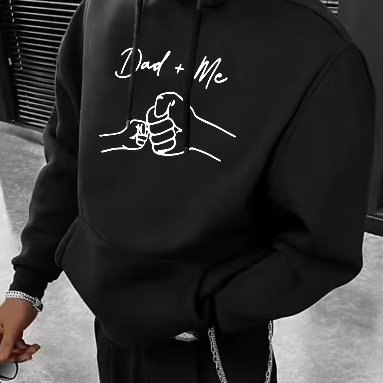 TEMU Hooded Sweatshirt, Fleece-lined, Men's Casual, Versatile, Trendy Brand Pullover Hoodie