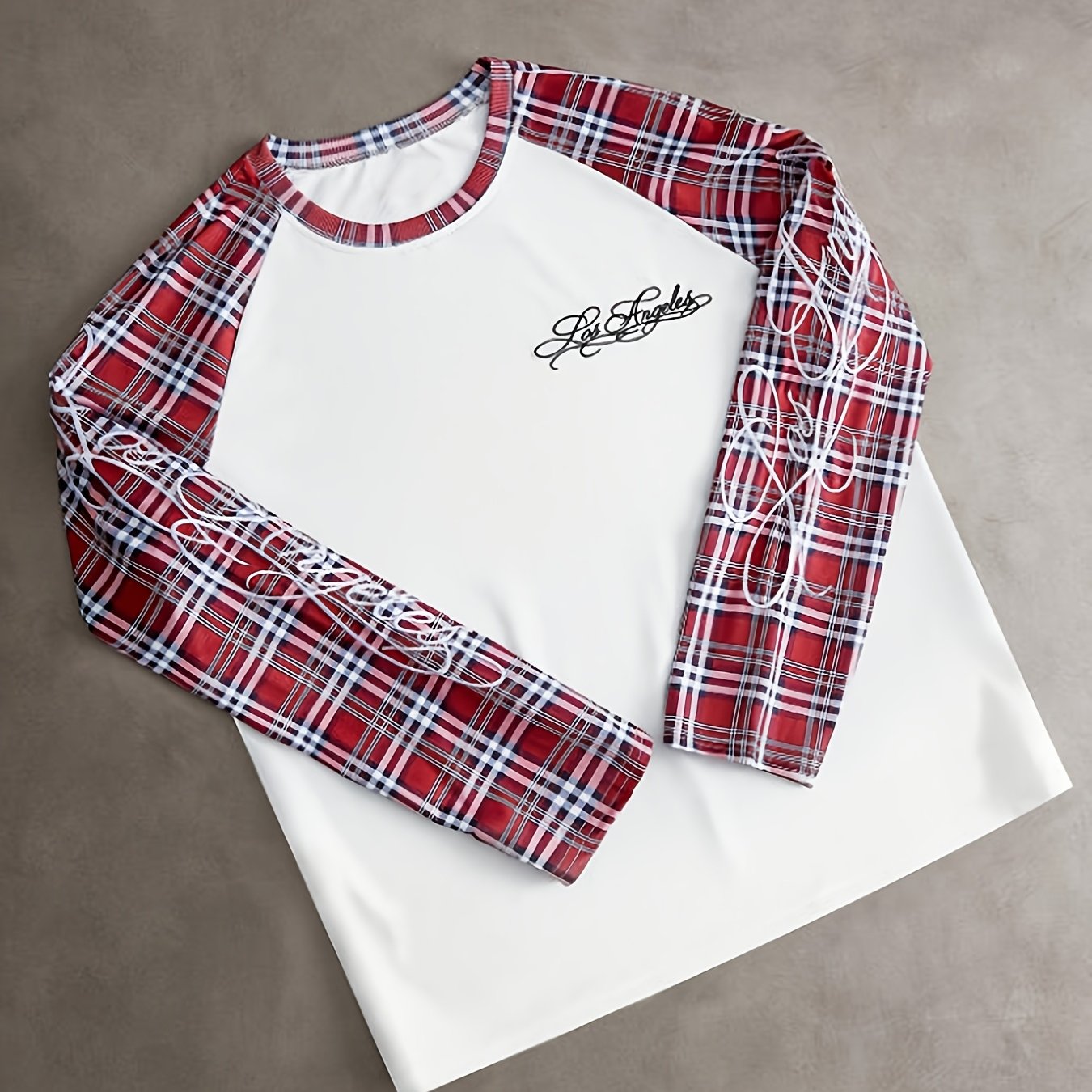 TEMU Men's Casual Long Sleeve T-shirt With Raglan Sleeves