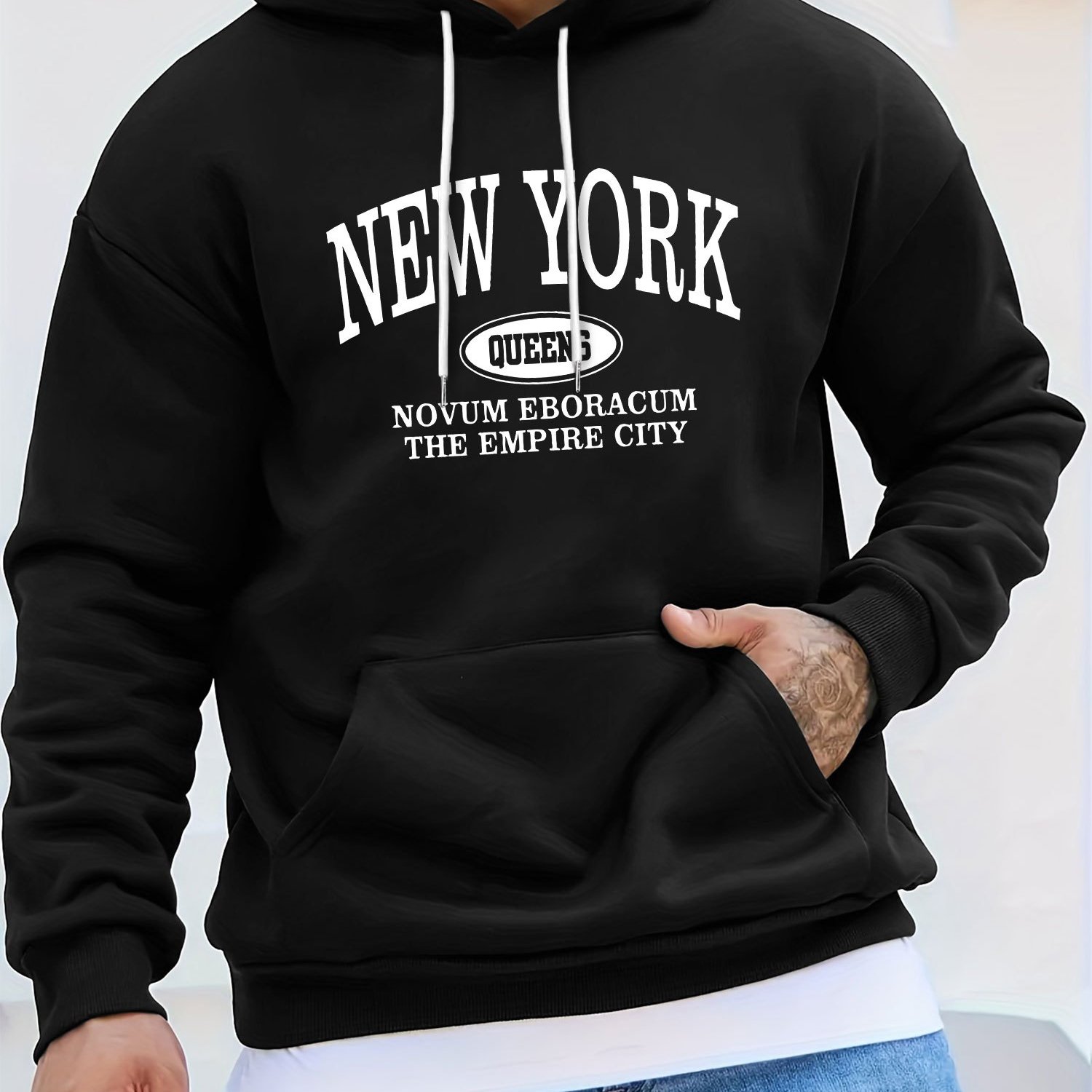 TEMU Men's Mature Easy Letter Print Hooded Fashion Casual Athletic Hoodie Sweater Base Layer, Autumn Essentials
