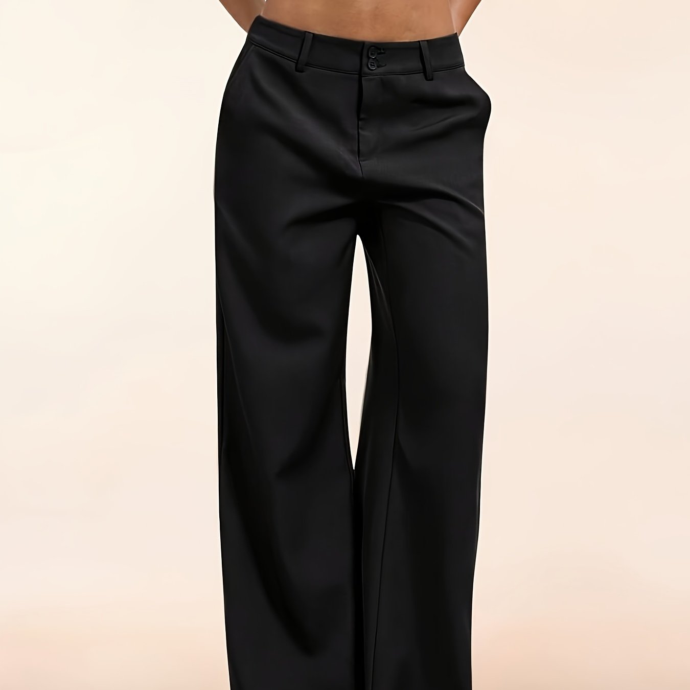 TEMU A 2026 Elegant, Fashionable And Simple Piece Of Clothing. Four-season Style, Comfortable And Casual Casual Pure-color Double-pocket Long Pants