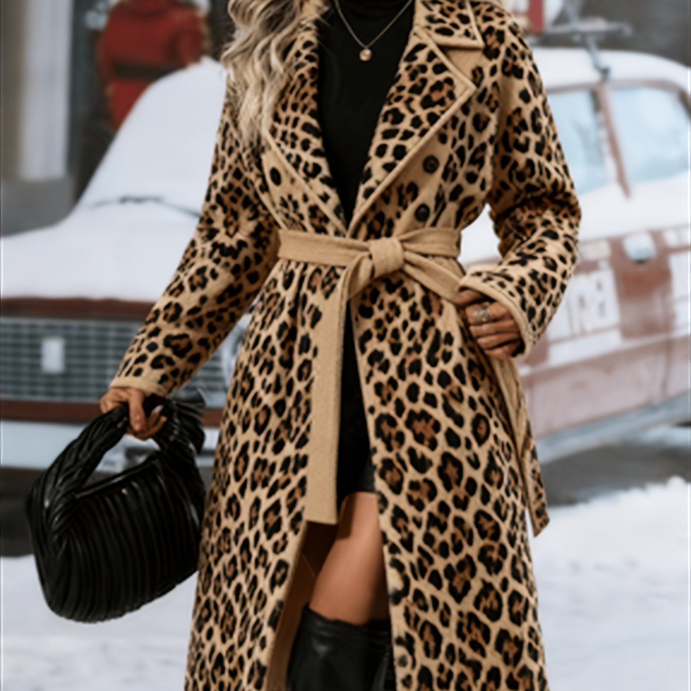 Printed Design Not Textured Long-sleeved Coats, Jackets, , Light Jackets With Belts For Women In Autumn And Winter Are Fashionable And Versatile