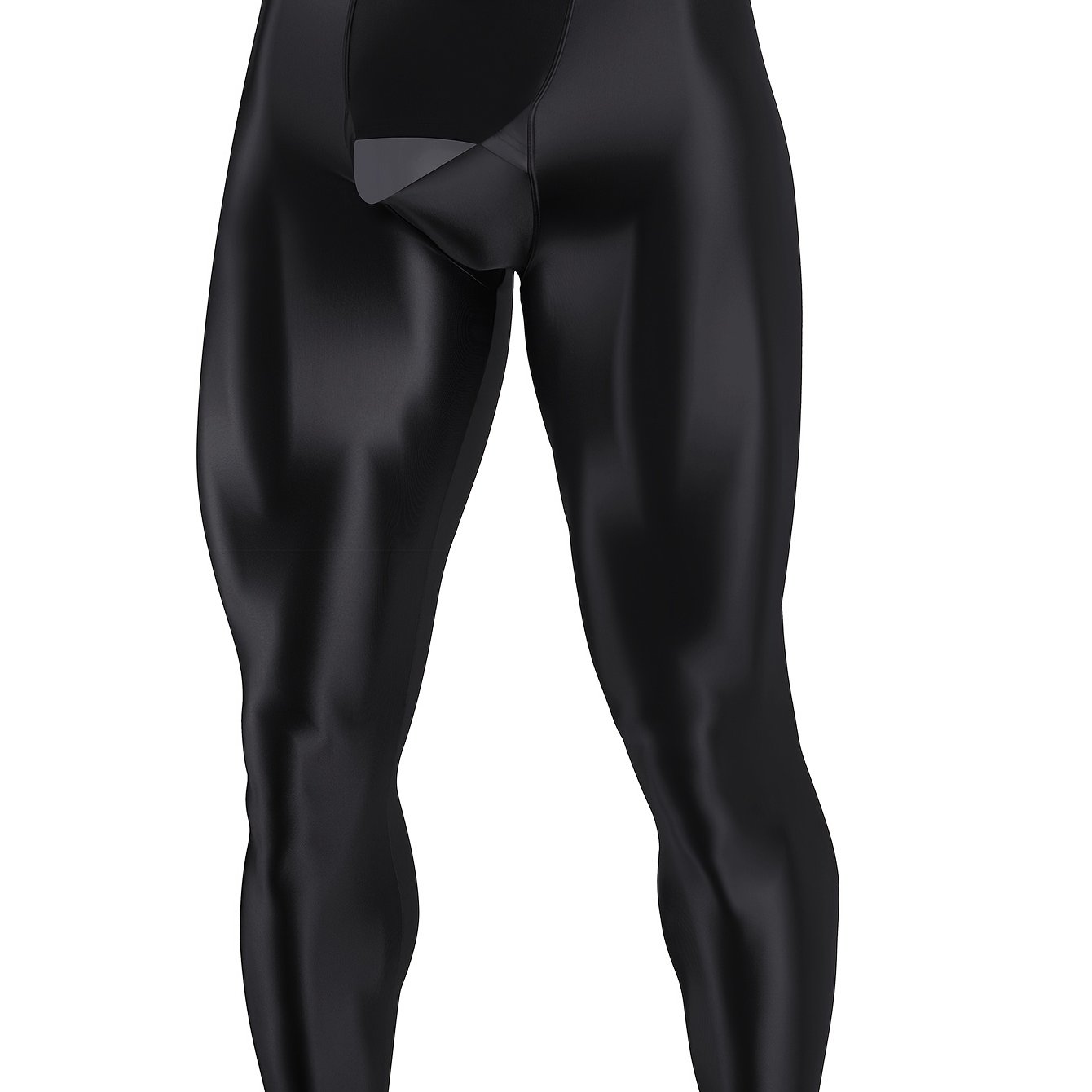 Image of Glossy Sexy Men's Autumn Tights Leggings Cross-open High-elastic Tight Pants Fitness Athletic Long Trousers Compression Ankle-length Trousers