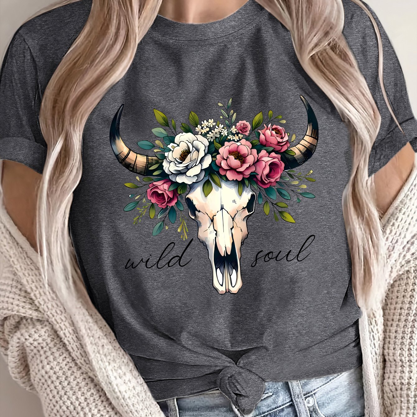 TEMU Women's Short-sleeve T-shirt With Print For Summer, Made From Comfortable And Breathable Fabric, , Suitable For Spring And Summer