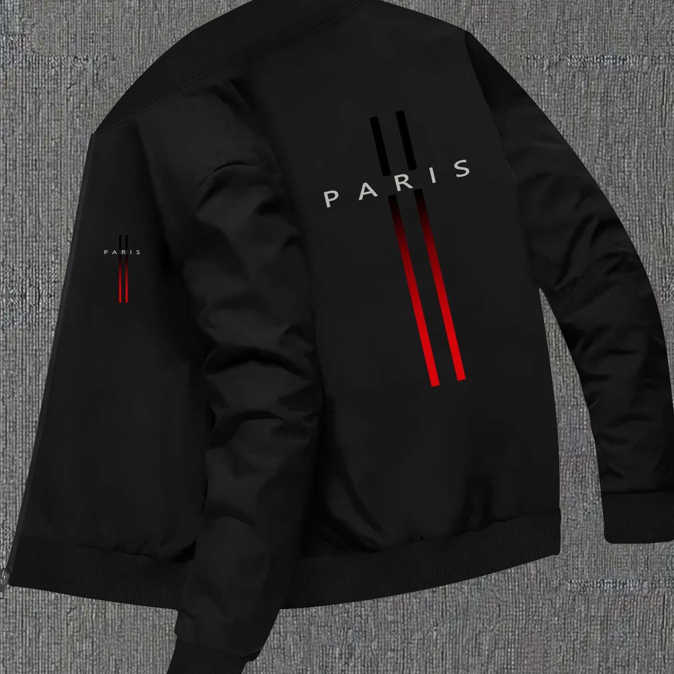 TEMU Veste de pilote pour hommes avec motif imprimé - Veste décontractée à col , fermeture éclair, manches longues, d'automne et d'hiver, veste