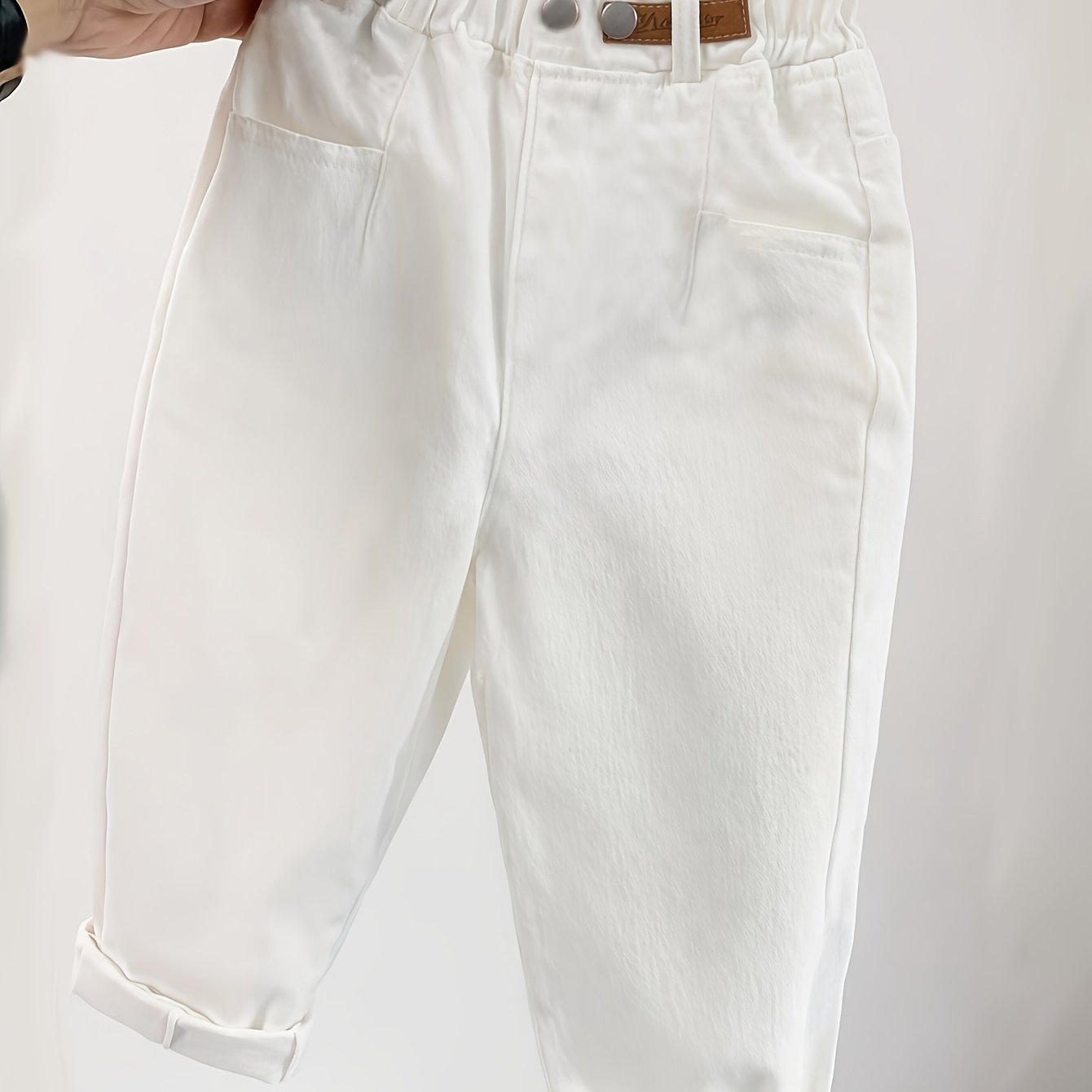 Small To Medium Size White Casual Trousers (size Runs Large, Please Refer To Size Chart) Spring Summer Style New Unisex Korean Trendy Long Pants Fashion Versatile Trousers, For Outdoor