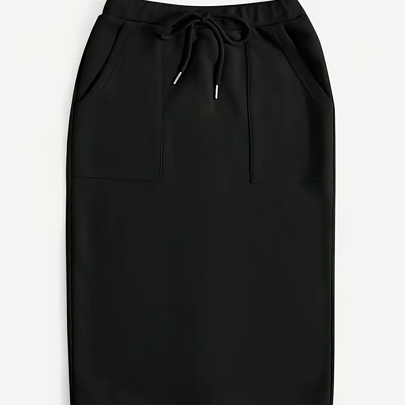 TEMU Vestido midi de mujer con cintura , cordón ajustable y bolsillo lateral